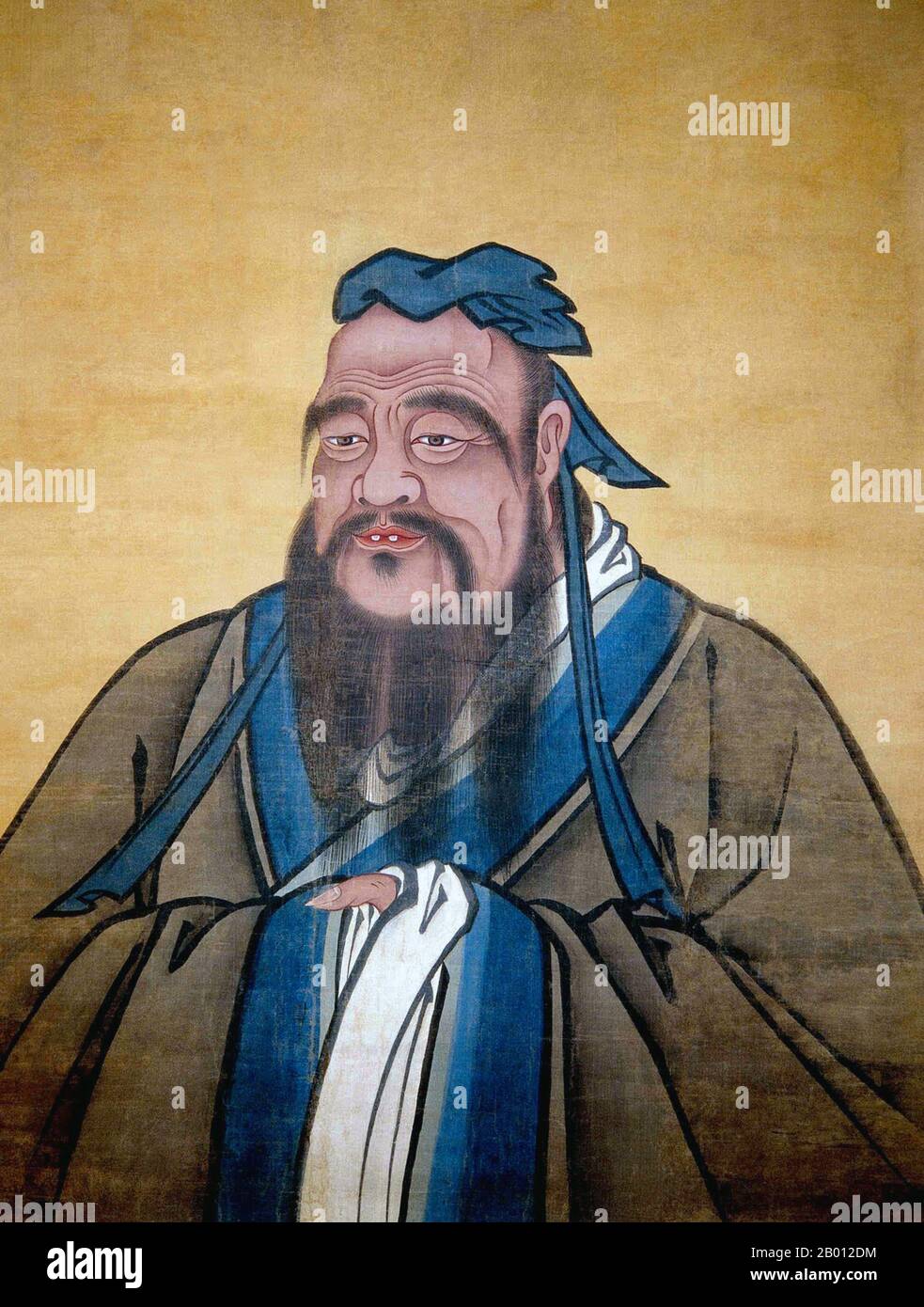 Cina: Confucius (Kong Zi, K'ung-tzu, K'ung-fu-tzu, 551–479 a.C.), ha celebrato il filosofo cinese del periodo primaverile e autunnale. La filosofia di Confucio sottolinea la moralità personale e governativa, la correttezza delle relazioni sociali, la giustizia e la sincerità. Questi valori hanno guadagnato la preminenza in Cina durante la dinastia Han(206 AC – 220 DC). I pensieri di Confucio sono stati sviluppati in un sistema di filosofia conosciuto come confucianesimo. Fu introdotto in Europa dal gesuita italiano Matteo Ricci, che fu il primo a latinizzare il nome di Confucio. Foto Stock