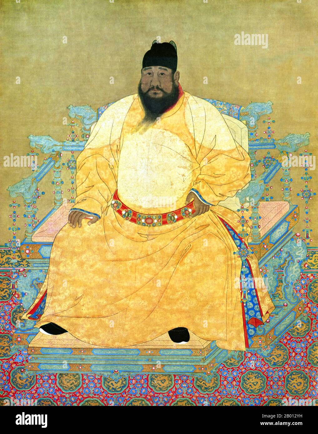 Cina: Imperatore Xuande, 5 ° sovrano della dinastia Ming (r. 1425-1435). Pittura a chiocciola sospesa, XV-XVII secolo. L'imperatore Xuande (1399-1435), nome personale Zhu Zhani e nome del tempio Xuanzong, fu il quinto imperatore di Ming Cina. Il suo nome d'epoca significa "proclamazione della virtù". L'Imperatore Xuande governò un periodo di notevole pace senza problemi esterni o interni significativi. Gli storici più tardi hanno considerato il suo regno come l'età d'oro della dinastia Ming. Foto Stock