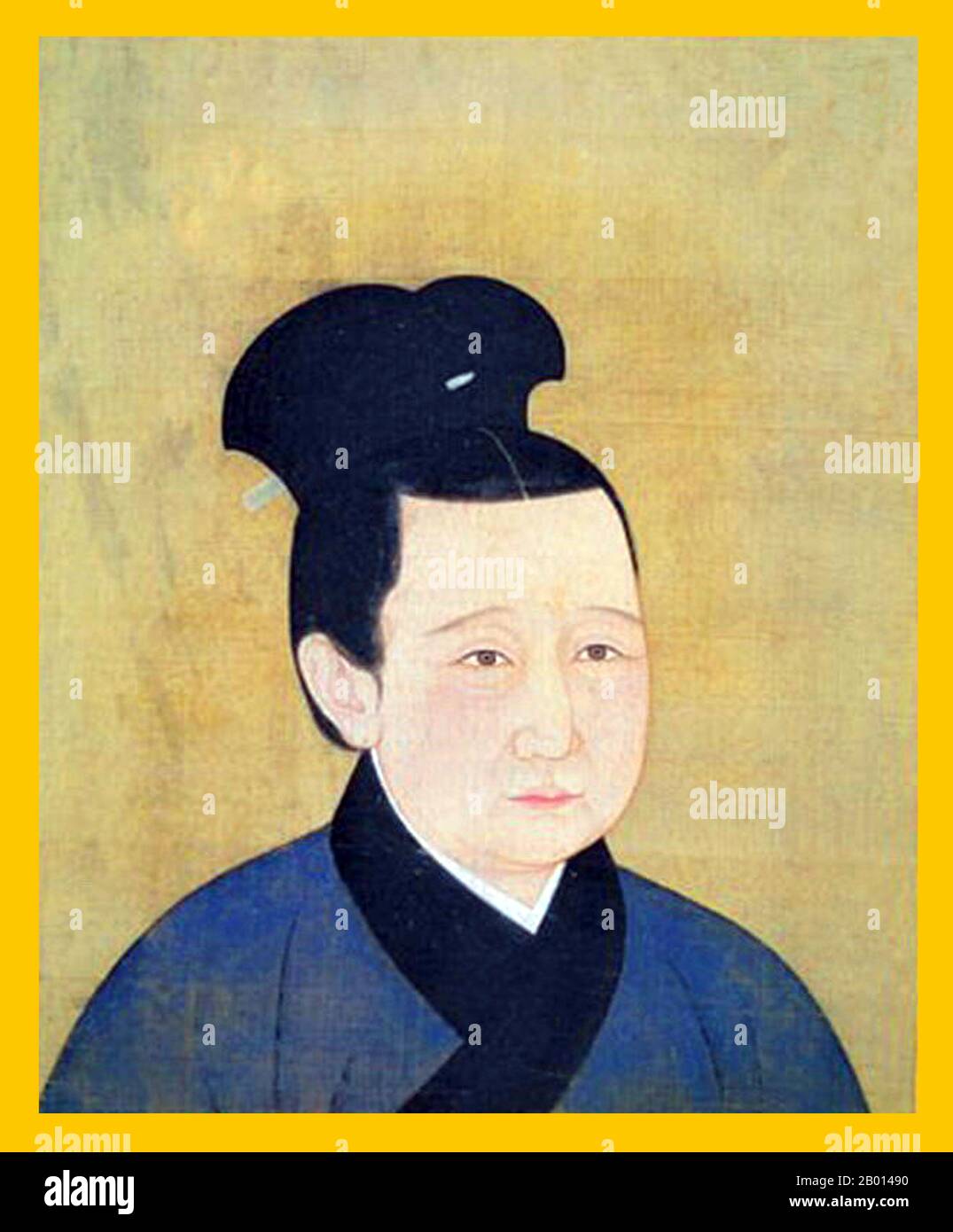 Cina: Imperatrice Meng (1073-1131), consorte dell'Imperatore Zhezong, settimo sovrano della Dinastia Song (r.1058-1100). Pittura a spirale appesa, dinastia Song (960-1279). L'imperatrice Meng, conosciuta anche come Zhaoche e Yuanyou, fu la consorte dell'imperatore Zhezong. Non si sono accadeva, perché Meng è stato scelto per l'imperatore dall'imperatrice Dowager Regent Gao. Fu accusata falsamente di stregoneria, spogliata del suo titolo e inviata ad un convento Daoista. Ciò la ha risparmiata dall'incidente di Jingkang, quando il Jurchen ha catturato l'intera famiglia reale ed è stata nominata reggente della dinastia dei burattini del Jurchen da Chu Foto Stock