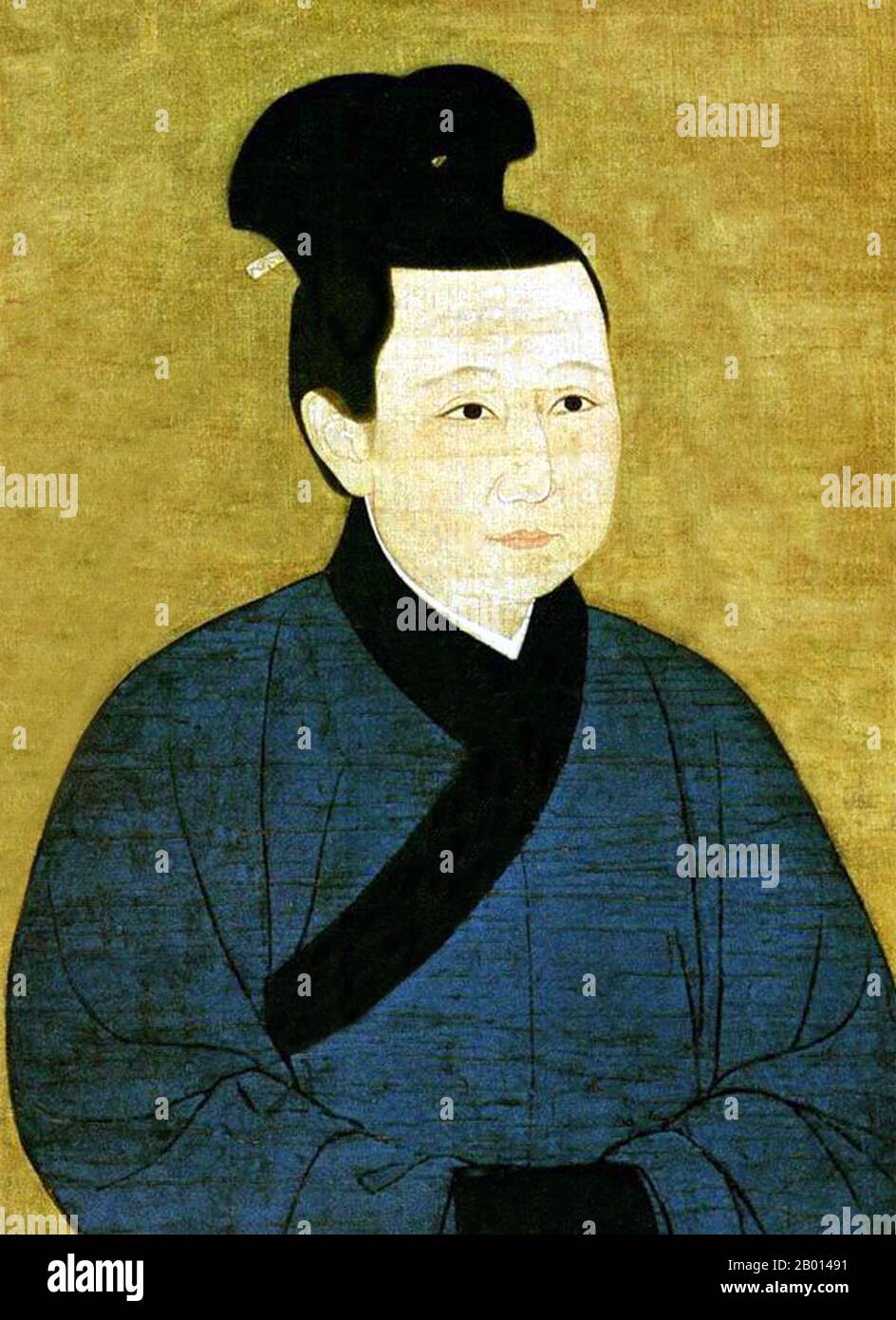 Cina: Imperatrice Meng (1073-1131), consorte dell'Imperatore Zhezong, settimo sovrano della Dinastia Song (r.1058-1100). Pittura a spirale appesa, dinastia Song (960-1279). L'imperatrice Meng, conosciuta anche come Zhaoche e Yuanyou, fu la consorte dell'imperatore Zhezong. Non si sono accadeva, perché Meng è stato scelto per l'imperatore dall'imperatrice Dowager Regent Gao. Fu accusata falsamente di stregoneria, spogliata del suo titolo e inviata ad un convento Daoista. Ciò la ha risparmiata dall'incidente di Jingkang, quando il Jurchen ha catturato l'intera famiglia reale ed è stata nominata reggente della dinastia dei burattini del Jurchen da Chu Foto Stock