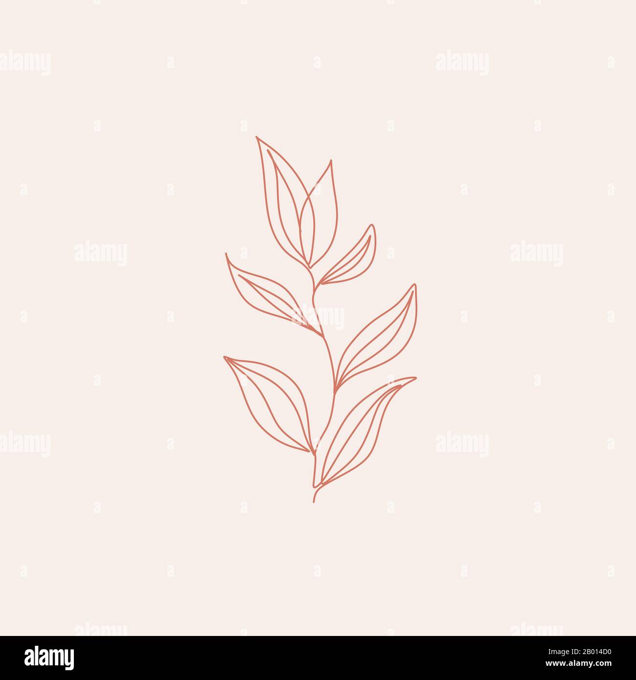 Illustrazione della linea botanica. Logo a una riga. Invito al matrimonio. Fiore in linee. Prote Tulip Rose Magnolia Peony e foglia Foto Stock