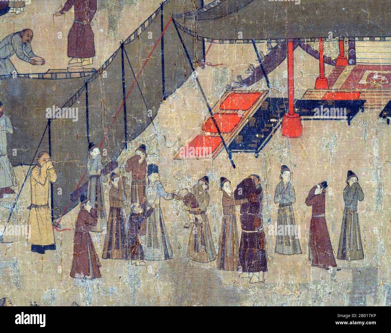 Cina: CAI Wenji (177 CE - ), noto anche come Cai Yan, presso la Corte Xiongnu. Dettaglio della pittura a gradinata, Southern Song Dynasty (1127-1279). CAI Wenji è nato poco prima del 178 CE in quella che ora è Qi County, Kaifeng, Henan. Nel 195, il caos dopo la morte del Cancelliere Dong Zhuo portò i nomadi Xiongnu nella capitale cinese e Cai Wenji fu portato prigioniero nelle terre settentrionali. Durante la sua prigionia, divenne la moglie del capo Xiongnu Liu Bao e gli partorì due figli. Solo dodici anni dopo Cao Cao, il nuovo Cancelliere di Han, la riscattò nel nome del padre. Foto Stock