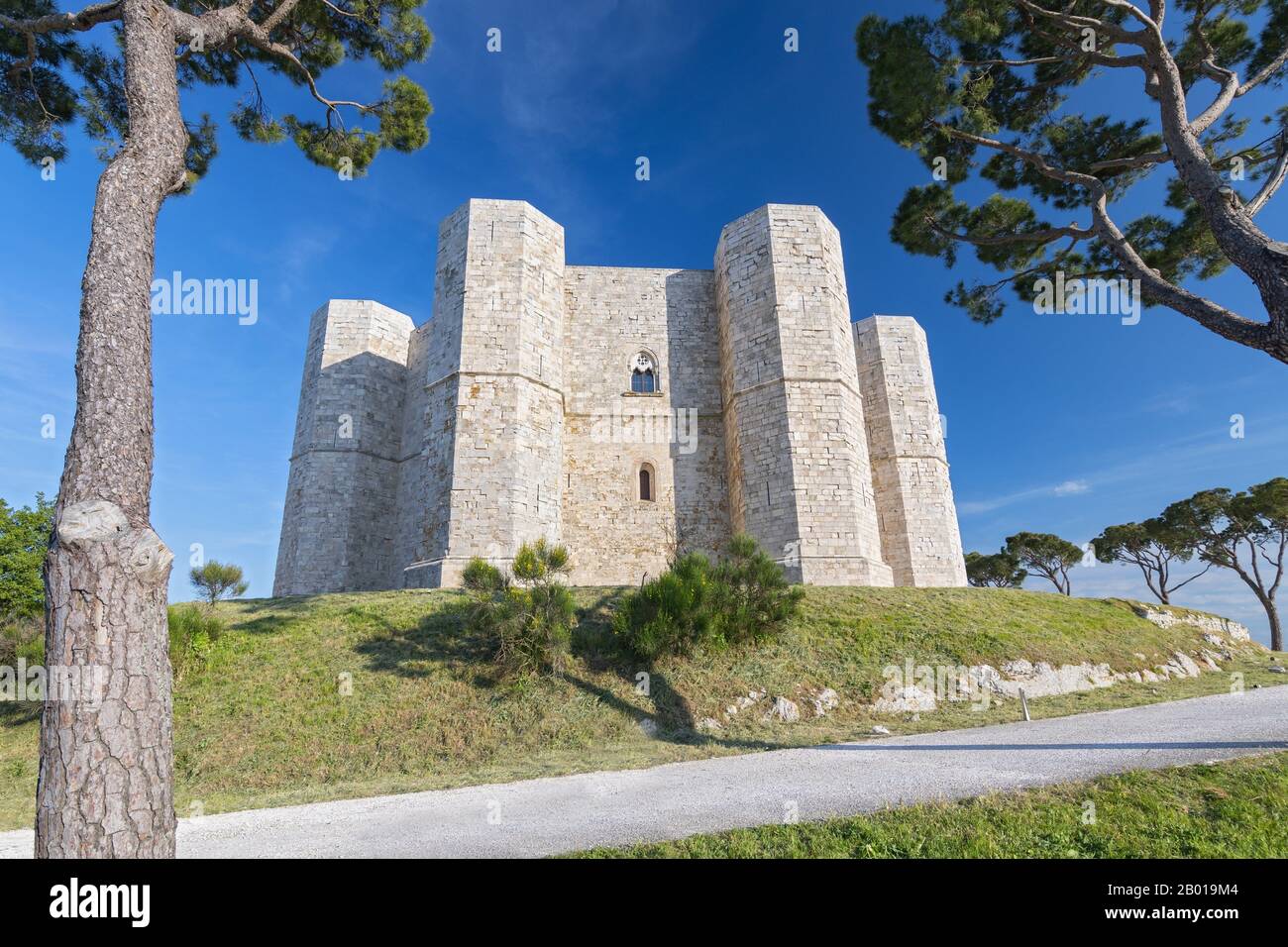 Castello della montagna (Castel del Monte) una cittadella e castello del 13th secolo situato su una collina di Andria nella regione Puglia del sud-est Italia. Foto Stock