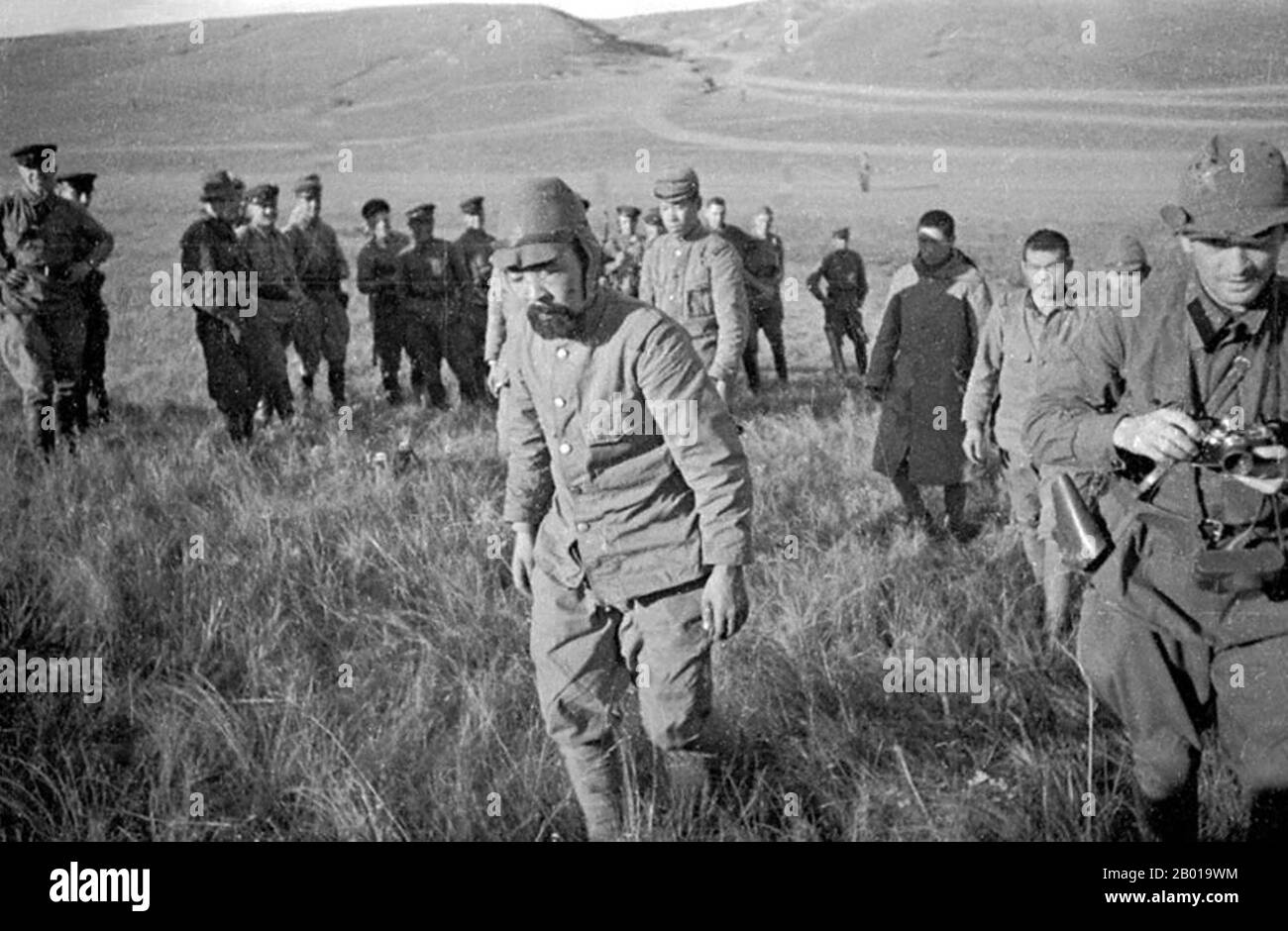 Mongolia: Soldati giapponesi catturati a Khalkhin Gol. Foto di Victor Antonovich Temin (1908-1987) (fuori copyright), 1939. Le battaglie di Khalkhin Gol furono gli impegni decisivi della guerra di confine sovietico-giapponese non dichiarata combattuta tra Unione Sovietica, Mongolia e Giappone nel 1939. Essi sono stati chiamati dal fiume Khalkhin Gol, che passa attraverso il campo di battaglia. In Giappone, la battaglia decisiva del conflitto è conosciuta come l'incidente di Nomonhan (Nomonhan Jiken) dopo un villaggio vicino, ed è stata una sconfitta totale per il loro esercito. Foto Stock