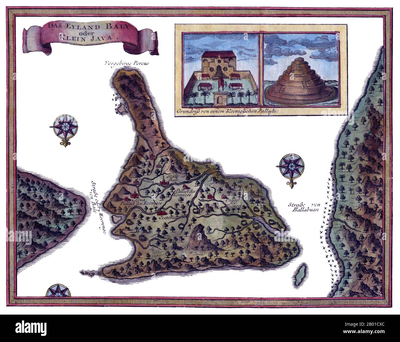 Indonesia: Mappa di Bali di Jacques-Nicolas Bellin (1703 - 21 marzo 1772), 1760. Jacques-Nicolas Bellin era un idrografo, geografo e membro del gruppo intellettuale francese chiamato philosophes. Bellin è nato a Parigi. È stato idrografo dell'ufficio idrografico francese, membro dell'Académie de Marine e della Royal Society di Londra. Nel corso di una carriera di 50 anni, ha prodotto un gran numero di mappe di particolare interesse per il Ministère de la Marine. Le sue mappe del Canada e dei territori francesi in Nord America (Nuova Francia, Acadia, Louisiana) sono particolarmente preziose. Morì Foto Stock