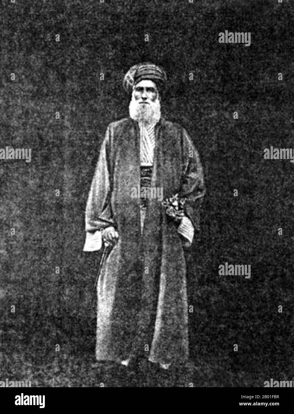 Iraq/India: David Sassoon (1792 ottobre - 7 novembre 1864), tesoriere di Bagdad tra il 1817 e il 1829. Divenne il leader della comunità ebraica a Bombay (Mumbai) dopo che gli ebrei Baghdadi emigrarono lì, 20th ° secolo. SASSOON nacque a Baghdad, dove suo padre, Saleh Sassoon, fu un ricco uomo d'affari e tesoriere capo dei PASHA (i governatori di Baghdad) dal 1781 al 1817, e capo della comunità ebraica della città. La famiglia era Sepharim i cui antenati vivevano una volta in Spagna. A seguito della crescente persecuzione degli ebrei di Bagdad da parte di Daud Pasha, la famiglia si trasferì a Bombay via Persia. Foto Stock Iraq/India: David Sassoon (1792 ottobre - 7 novembre 1864), tesoriere di Bagdad tra il 1817 e il 1829. Divenne il leader della comunità ebraica a Bombay (Mumbai) dopo che gli ebrei Baghdadi emigrarono lì, 20th ° secolo. SASSOON nacque a Baghdad, dove suo padre, Saleh Sassoon, fu un ricco uomo d'affari e tesoriere capo dei PASHA (i governatori di Baghdad) dal 1781 al 1817, e capo della comunità ebraica della città. La famiglia era Sepharim i cui antenati vivevano una volta in Spagna. A seguito della crescente persecuzione degli ebrei di Bagdad da parte di Daud Pasha, la famiglia si trasferì a Bombay via Persia. Foto Stock