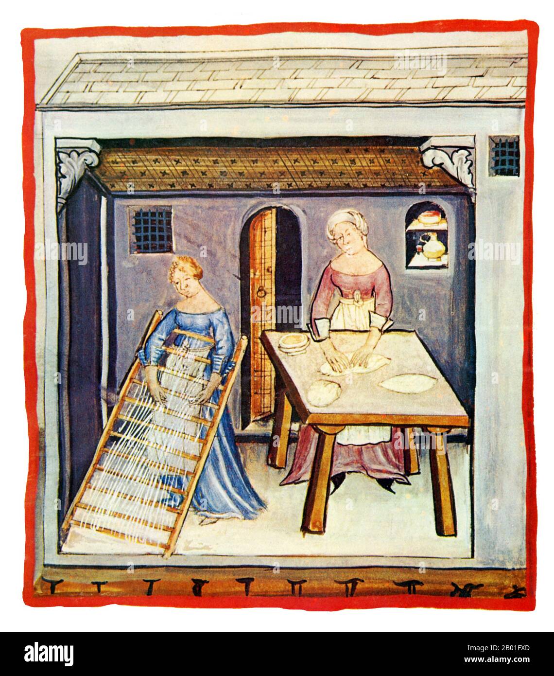 Iraq/Italia: Pasta (Trij). Illustrazione da Taqwim al-sihha di Ibn Butlan o 'mantenimento della Salute' (Baghdad, 11th ° secolo), pubblicato in Italia come il Tacuinum Sanitatis, 14th ° secolo. Il Tacuinum (a volte Taccuinum) Sanitatis è un manuale medievale sulla salute e il benessere, basato sul Taqwim al-sihha تقويم الصحة ('mantenimento della salute'), un trattato medico arabo dell'XI secolo di Ibn Butlan di Baghdad. Ibn Butlân era un medico cristiano nato a Bagdad e morto nel 1068. Foto Stock