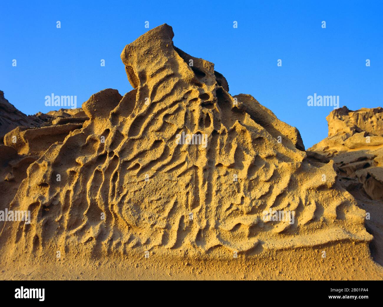 Pomice con forme di erosione, Grecia, Santorini, Perissa Foto Stock