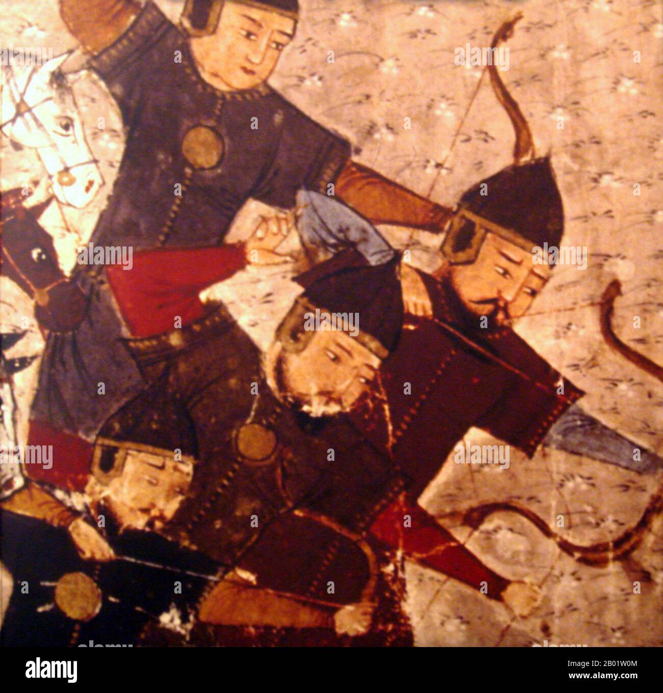 Iran/Persia/Mongolia: Arcieri mongoli. Pittura in miniatura dal Jami al-Tawarikh di Rashid al-DIN, c. 1430-1434. Il Jāmiʿ al-tawārīkh ("Compendium of Chronicles") o storia universale è un'opera di letteratura e storia iraniana scritta da Rashid al-DIN Hamadani all'inizio del XIV secolo. Foto Stock