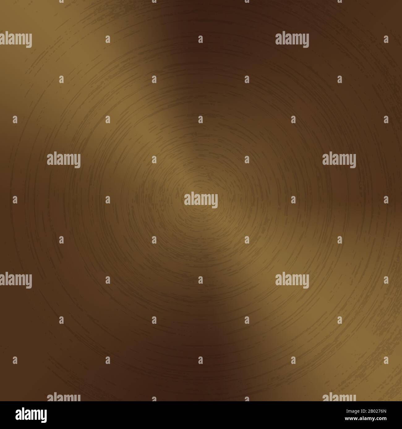 Trama radiale lucidata bronzo metallo fondo. Tecnologia vettoriale testurizzata sfondo di colore ottone con finitura circolare lucida, effetto concentrico spazzolato. Illustrazione Vettoriale