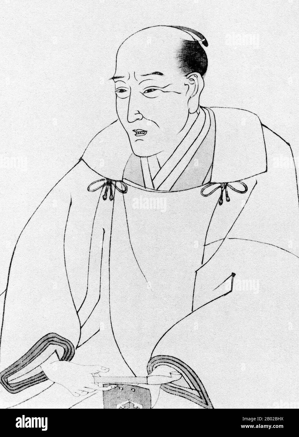 Giappone: Ryūtei Tanehiko (11 luglio 1783 - 24 agosto 1842), fumettista giapponese del periodo Edo (1783-1842). Ritratto in legno ukiyo-e, XIX secolo. Ryūtei Tanehiko è stato uno scrittore e figura letteraria giapponese. Nato in una famiglia di samurai di rango inferiore, è cresciuto in un ambiente relativamente umile. Ha iniziato la sua carriera letteraria come scrittore di poesie, Kyōka sul modello di Ota Nampo. Il suo insegnante era Karagoromo Kisshu e dopo la morte di quest'ultimo nel 1802, Shikatsube Magao. Nel 1805 incontrò Masamochi Ishikawa, che era anche tra i suoi mentori. Nel 1807 Tanehiko ha pubblicato il primo di una serie di romanzi. Foto Stock