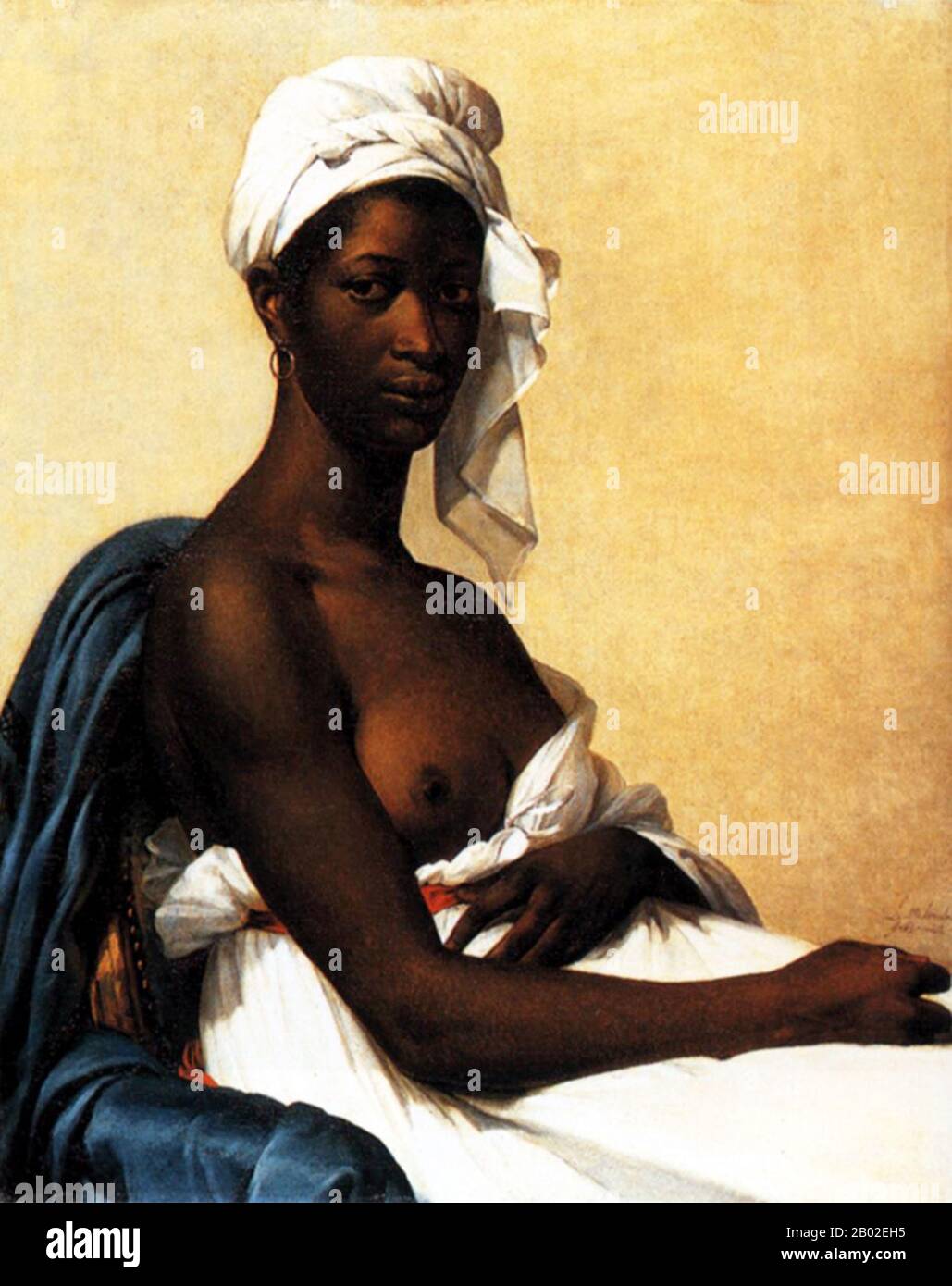 Marie-Guillemine Benoist, nata Marie-Guillemine de Laville-Leroux (Parigi, 18 dicembre 1768 – Parigi, 8 ottobre 1826), è stata una . Nel 1800 espone Portrait d'une négresse nel Salon de Paris. Sei anni prima, la schiavitù era stata abolita, e questa immagine divenne un simbolo per l'emancipazione delle donne e per i diritti del popolo nero. La foto è stata acquisita da Luigi XVIII per la Francia nel 1818. Foto Stock