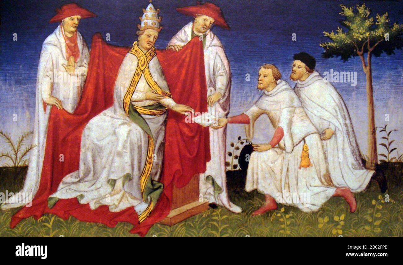 Probabilmente nato a Venezia intorno al 1254 d.C., Marco Polo fu allevato dalla zia e dallo zio dopo la morte della madre. Suo padre, Niccolo, era un mercante veneziano che partì prima che Marco nascesse per commerciare in Medio Oriente. Niccolo e suo fratello Maffeo passarono attraverso gran parte dell'Asia e incontrarono l'imperatore mongolo Kublai Khan, che a quanto pare li invitò ad essere ambasciatori. Nel 1269 Niccolo e Maffeo tornarono a Venezia, incontrando per la prima volta Marco. Nel 1271, Marco Polo, di 17 anni, con suo padre e suo zio, si recò in Asia, attraversando Costantinopoli, Baghdad, Persia, Kashgar, Cina e Birmania. Th Foto Stock