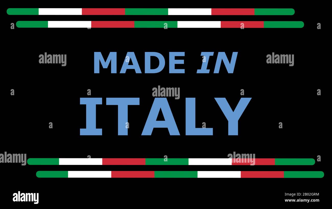 Illustrazione con testo slogan 'Made in Italy' con cornice su sfondo  minimo. Modello colorato in formato 8K utilizzabile per la grafica web e  digitale Foto stock - Alamy