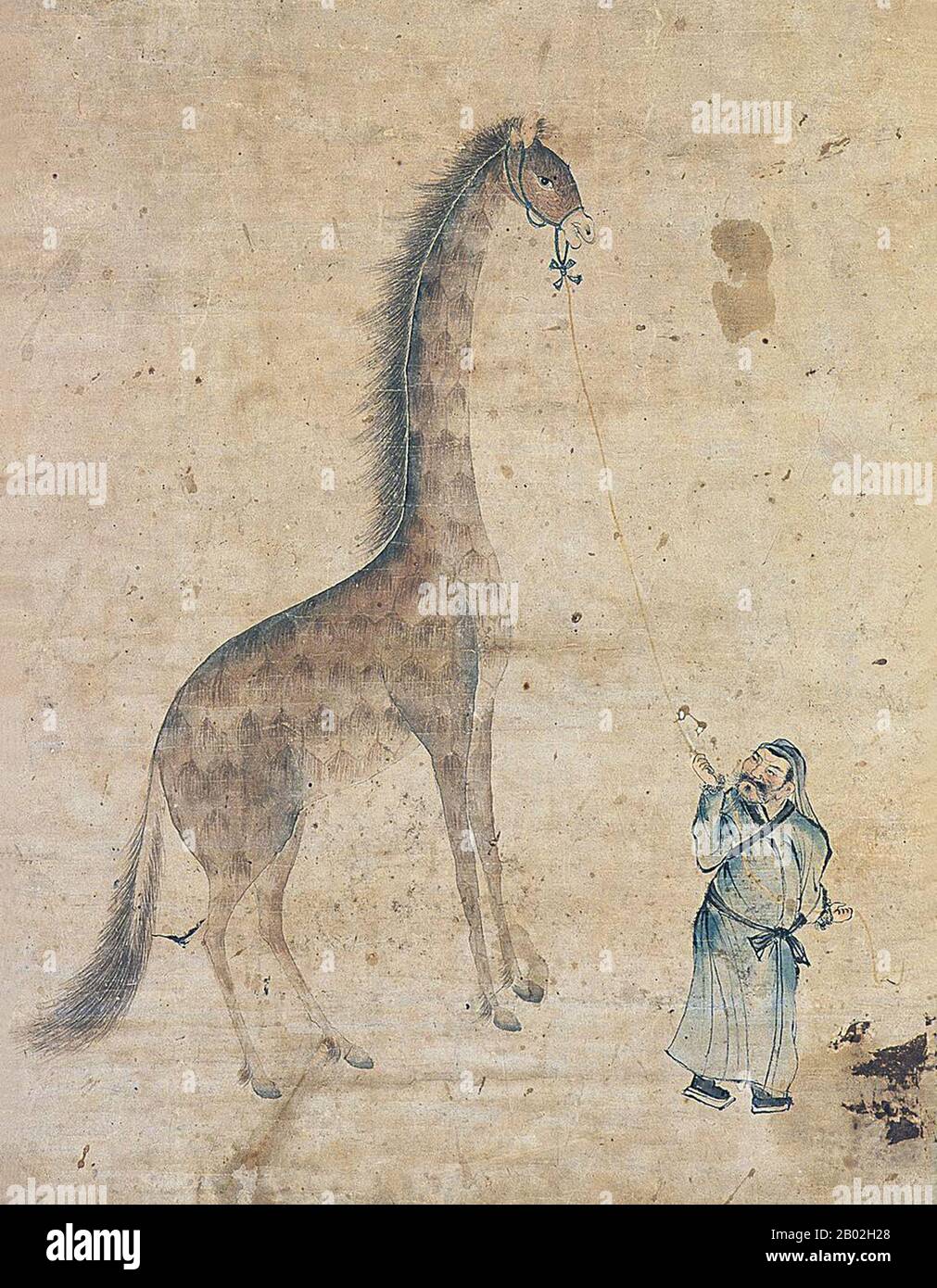 Tra il 1405 e il 1433, il governo Ming sponsorizzò una serie di sette spedizioni navali. L'imperatore Yongle li progettò per stabilire una presenza cinese, imporre il controllo imperiale sul commercio, impressionare i popoli stranieri nel bacino dell'Oceano Indiano ed estendere il sistema tributario dell'impero. Zheng fu posto come ammiraglio nel controllo dell'enorme flotta e delle forze armate che intrapresero queste spedizioni. Il primo viaggio di Zheng He consisteva in una flotta di massimo 317 navi che detenevano quasi 28.000 scewmen, con ogni nave che ospitava fino a 500 uomini. Zheng Ha visitato le flotte di Arabia, Brunei, Africa orientale, India, il Foto Stock