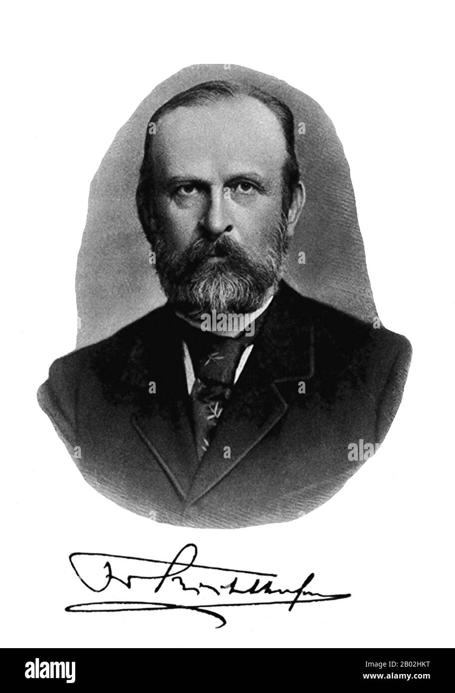 Ferdinand Freiherr von Richthofen (Berlino, 5 maggio 1833 – Berlino, 6 ottobre 1905) è stato un . È noto per aver conigliato i termini "Seidenstrasse" e "Seidenstrassen" o "Silk Road" e "Silk Route(s)" nel 1877. Foto Stock