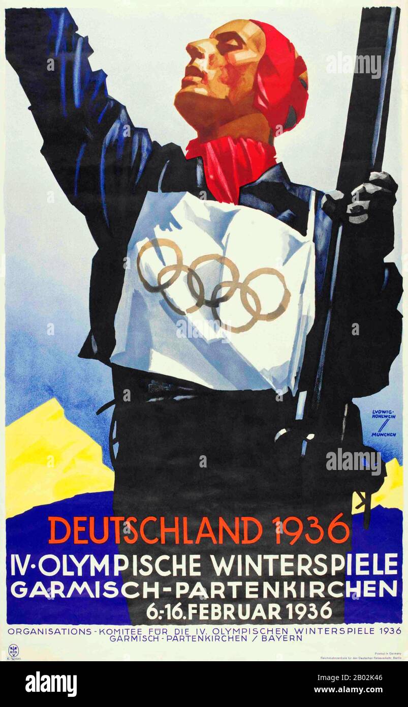 Le Olimpiadi estive del 1936, ufficialmente note come Giochi dell'XI Olympiad, sono state un evento internazionale multisport che si è tenuto nel 1936 a Berlino, in Germania. Berlino ha vinto l'offerta di ospitare i Giochi su Barcellona, Spagna, il 26 aprile 1931, alla 29th sessione IOC a Barcellona (due anni prima che i nazisti arrivarono al potere). Foto Stock