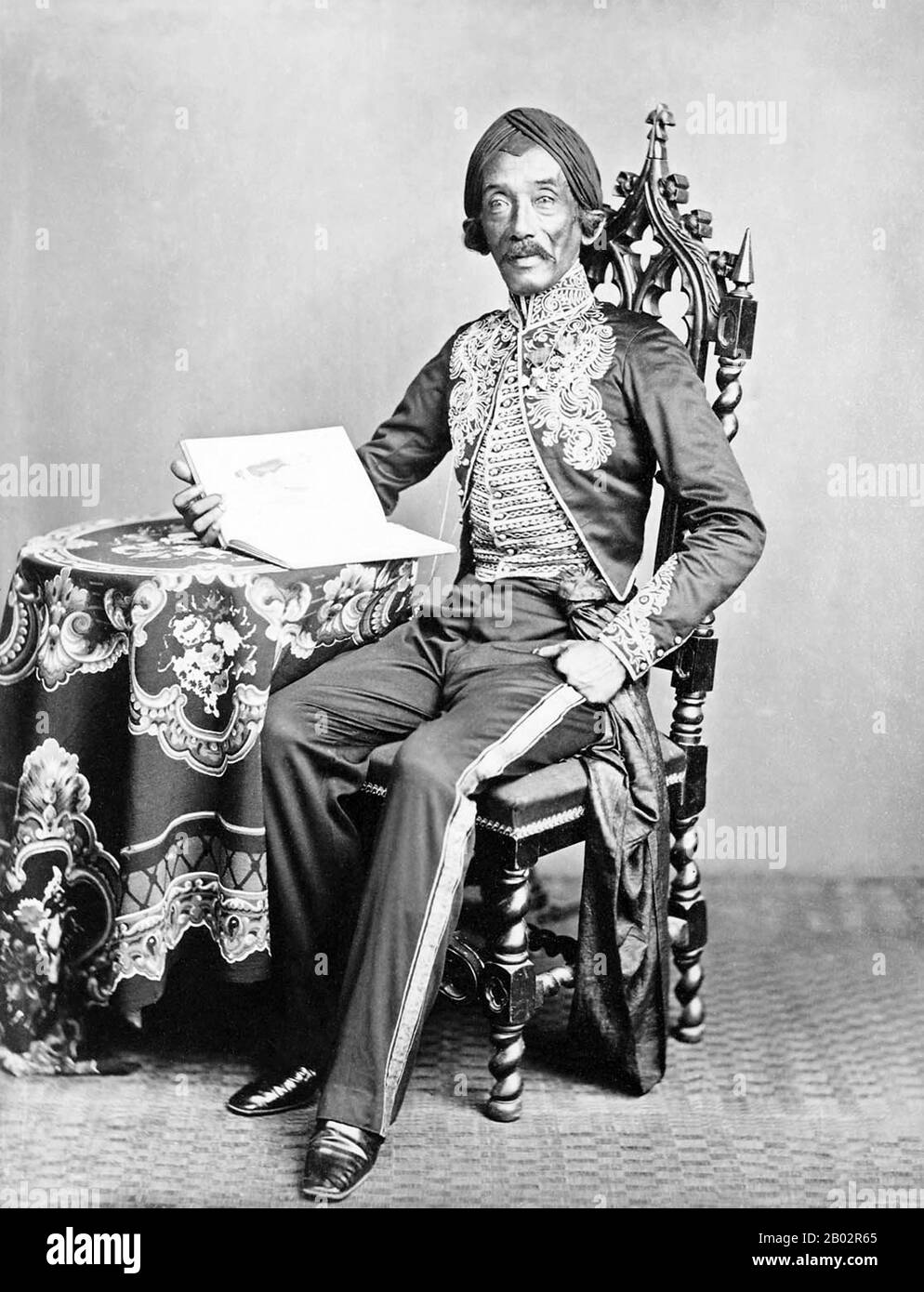 Raden Saleh Sjarif Boestaman (1811 – 23 aprile 1880) è stato un pittore romantico indonesiano di etnia arabo-giavanese che ha introdotto l'arte moderna indonesiana. E i suoi dipinti corrispondevano al romanticismo ottocentesco che era popolare in Europa all'epoca. Ha anche espresso le sue radici culturali e la sua inventiva nel suo lavoro. Raden Saleh Sjarif Boestaman nacque nel 1811 a Semarang, sull'isola di Giava, nelle Indie Orientali Olandesi (oggi Indonesia). È nato in una nobile famiglia Hadhrami dove la sua fa Foto Stock