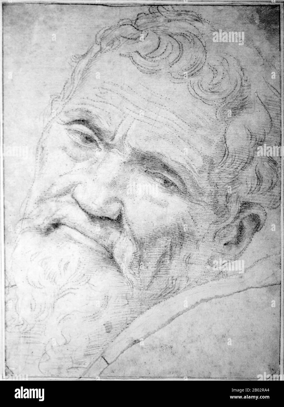 Michelangelo di Lodovico Buonarroti Simoni (6 marzo 1475 – 18 febbraio 1564), comunemente noto come Michelangelo, è stato scultore, pittore, architetto, poeta, E ingegnere dell'Alto Rinascimento che esercitò un'influenza senza pari sullo sviluppo dell'arte occidentale Considerato il più grande artista vivente della sua vita, da allora si è tenuto come uno dei più grandi artisti di tutti i tempi. Pur facendo pochi incursioni al di là delle arti, la sua versatilità nelle discipline che ha assunto era di un ordine così elevato che è spesso considerato un concorrente per il titolo dell'archetipico rinascimentale, alo Foto Stock
