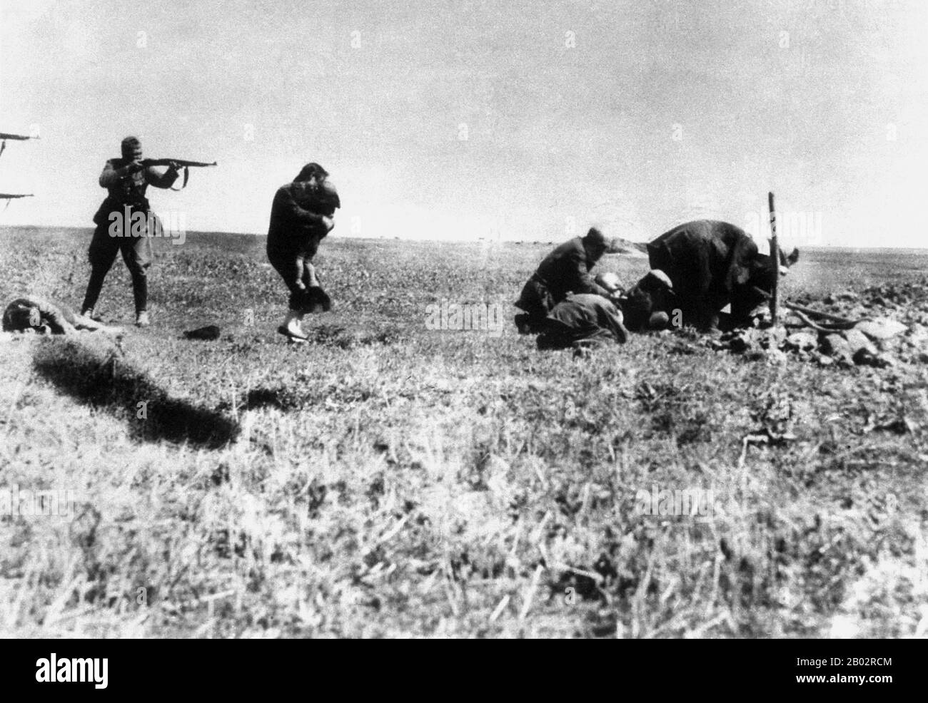 Babi Yar è un burrone nella capitale Ucraina Kiev e il sito di una serie di massacri compiuti dalle forze tedesche e dai collaboratori nazisti locali durante la loro campagna contro l'Unione Sovietica. I più noti e meglio documentati di questi massacri si sono succeduti il 29 e 30 settembre 1941, dove 33.771 ebrei sono stati uccisi in un'unica operazione. La decisione di uccidere tutti gli ebrei a Kiev è stata presa dal governatore militare, dal generale Maggiore Kurt Eberhard, dal comandante della polizia del gruppo dell'esercito sud, dal SS-Obergruppenführer Friedrich Jeckeln e dal comandante otto Rasch, Einsatzgruppe C. E 'stato portato o Foto Stock