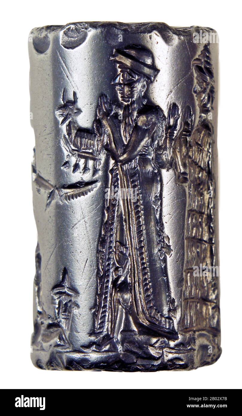 Shamash (Akkadian: Samas, 'un') era una divinità mesopotamiana nativa e il dio Sole nei panteoni Akkadiani, assiri, babilonesi ed ebraici. Shamash era il dio della giustizia in Babylonia e Assiria, corrispondente a Sumerian Utu. Akkadian samas è cognato di Syriac semsa, Semes ebraici e sams arabi, 'un'. Foto Stock