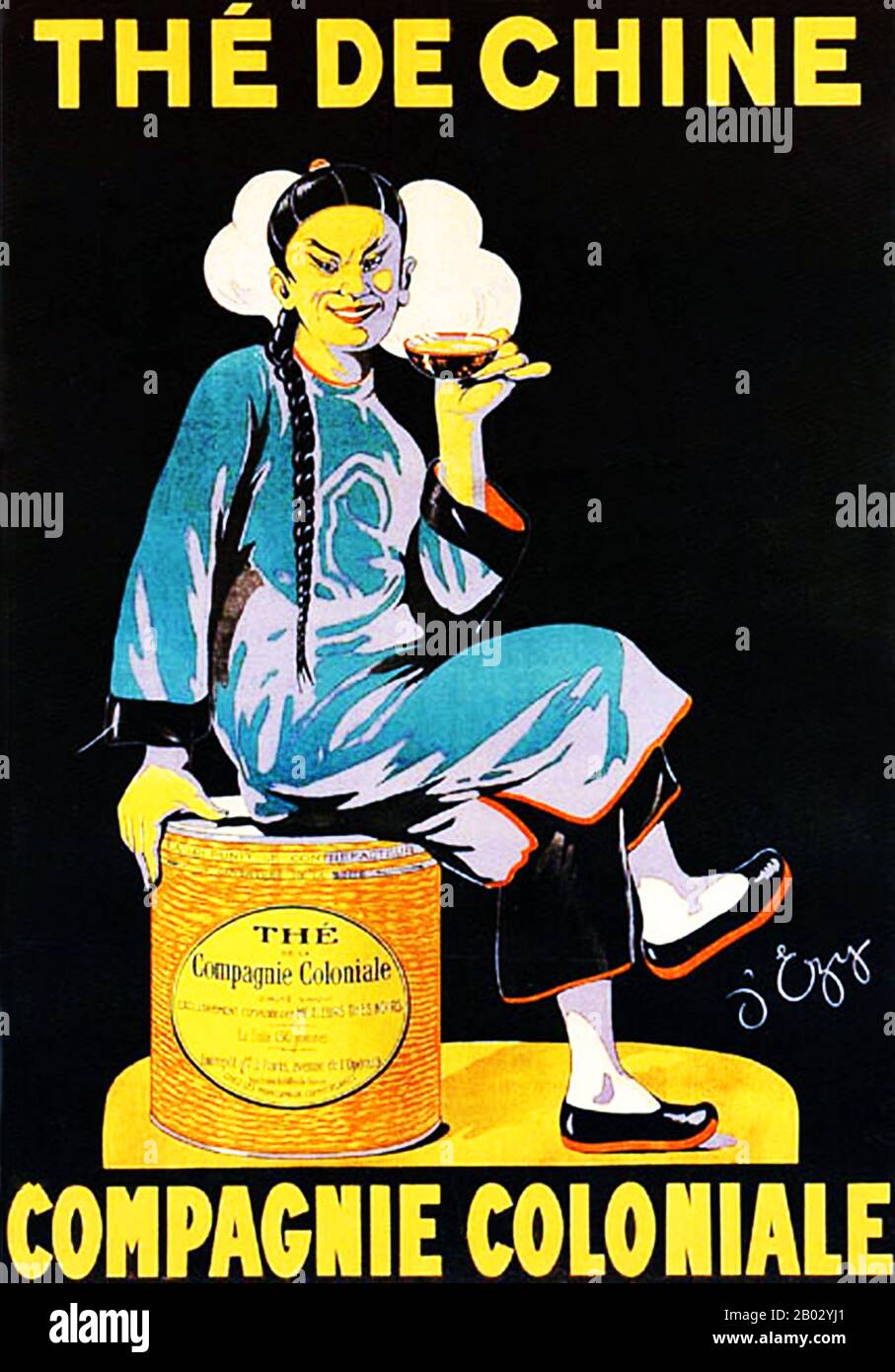 Compagnie coloniale è una delle più antiche case da tè in Francia, fondata nel 1848 sulla 19th Avenue de l'Opera di Parigi. Fa ancora parte della scena francese nel mondo del tè, con un segno distintivo sul suo logo, un'ancora marina. Foto Stock