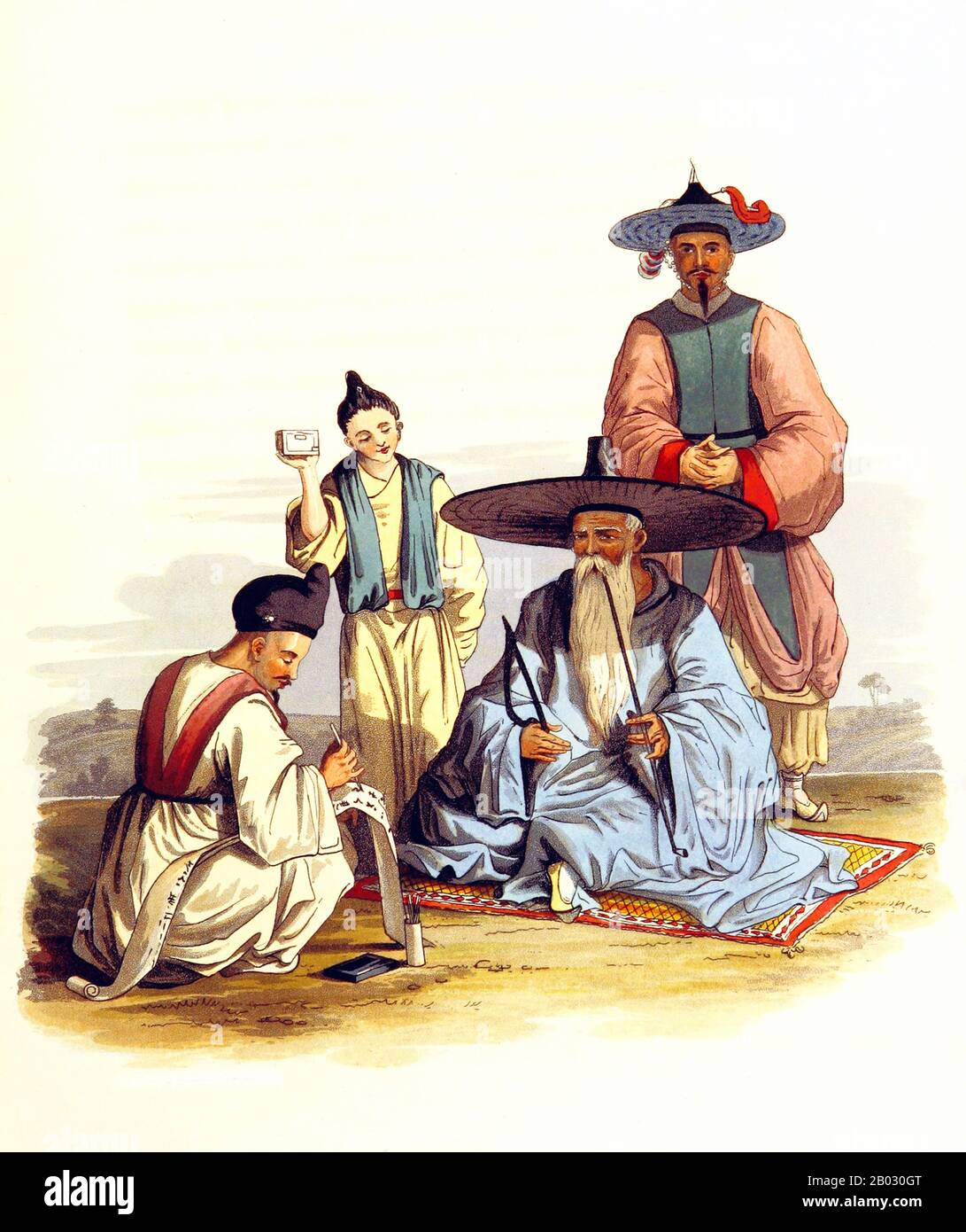 Joseon fu un regno coreano fondato da Yi Seonggye che durò per circa cinque secoli, dal luglio 1392 all'ottobre 1897. Fu ufficialmente rinominato Impero Coreano nell'ottobre 1897. Fu fondata dopo il rovesciamento di Goryeo in quella che oggi è la città di Kaesong. I confini più settentrionali del regno furono estesi ai confini naturali dei fiumi Yalu e Tumen attraverso la sottomissione dei Jurchens. Joseon fu l'ultima dinastia di Corea e la sua più lunga dinastia confuciana. Foto Stock