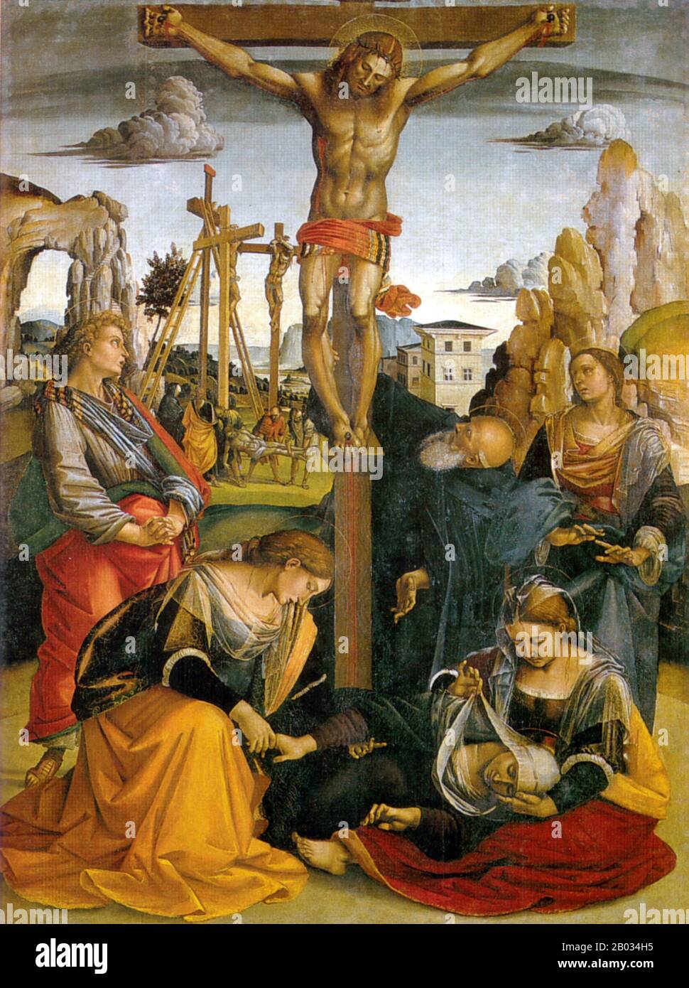 Luca Signorelli (c.. 1445 – 16 ottobre 1523) è stato un pittore rinascimentale italiano, noto in particolare per la sua capacità di disegnatore e per il suo uso di scorcio. I suoi imponenti affreschi del Giudizio universale (1499-1503) nel Duomo di Orvieto sono considerati il suo capolavoro. Foto Stock