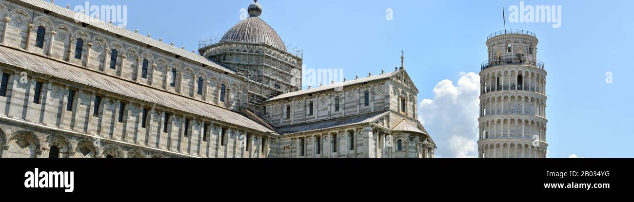 Pisa (Piazza del Duomo, il Duomo e il Campanile) Sito Patrimonio dell'Umanità dell'UNESCO - Toscana, Italia, Europa Foto Stock