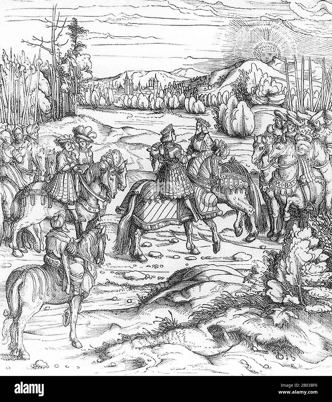 Federico III (1415-1493), noto anche come Federico Il Grasso e Federico Il Pacifico, era il figlio maggiore del duca interno austriaco Ernest il ferro, membro della dinastia degli Asburgo. Divenne duca d'Austria Interiore nel 1424 all'età di nove anni, ma non governò fino al 1435, con il fratello minore Alberto che asseriva i suoi diritti di co-governante. Nel 1439, Federico era diventato il capo indiscusso della dinastia degli Asburgo. Foto Stock