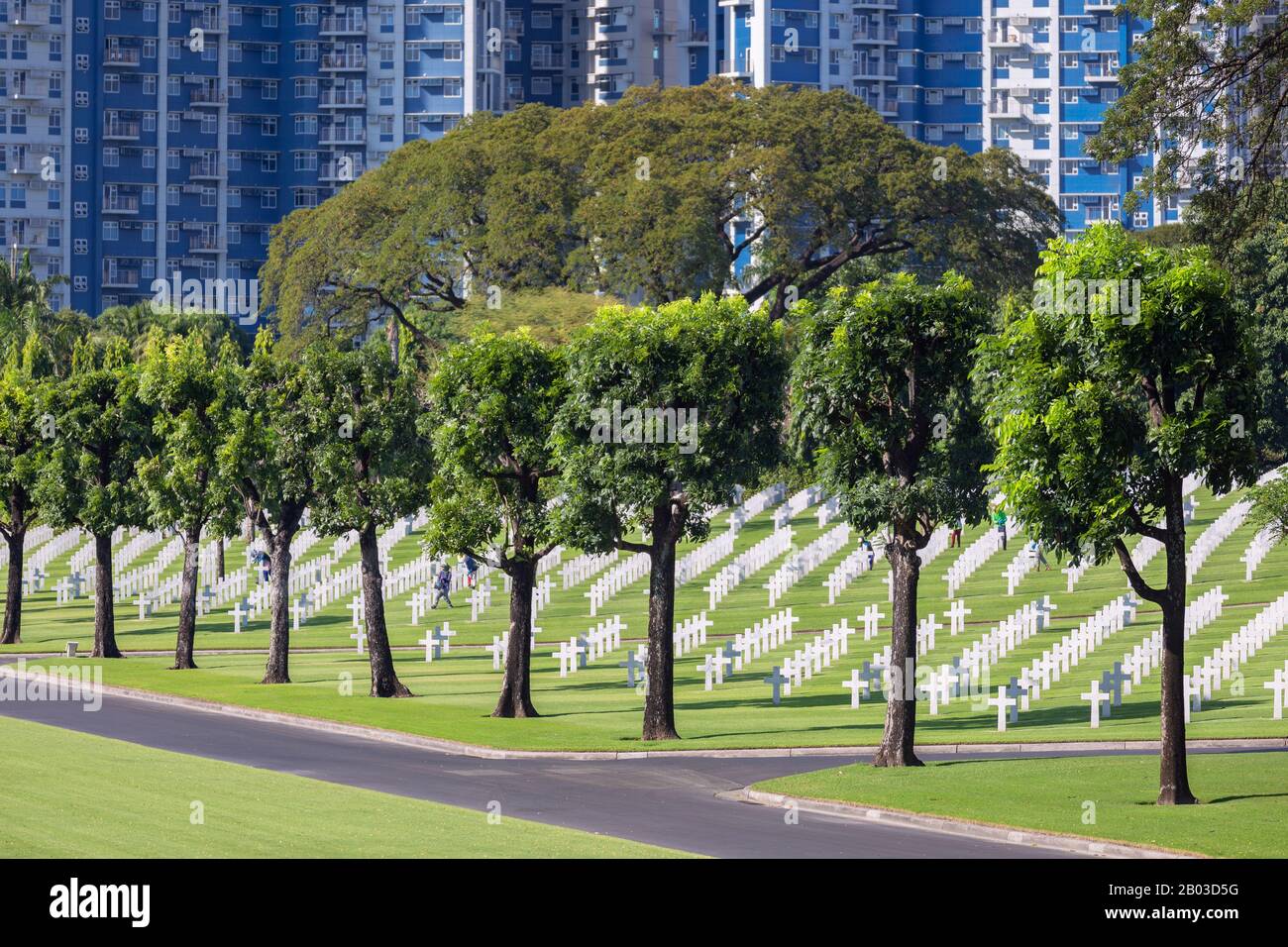 Manila, Filippine - 12 febbraio 2020: Cimitero e memoriale americano di Manila a BGC Foto Stock