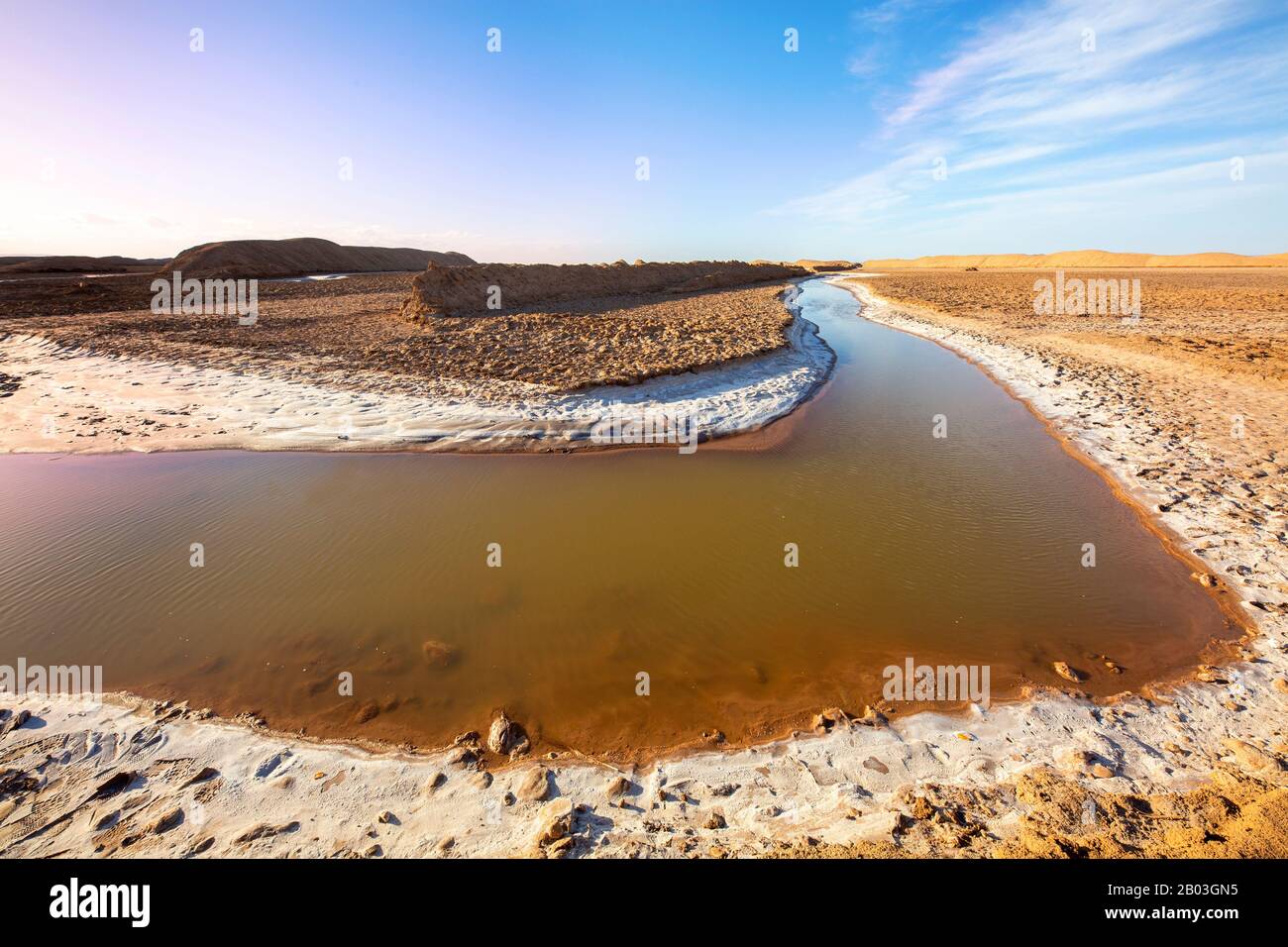 Fiume di sale nel deserto Di Lut in Iran Foto Stock