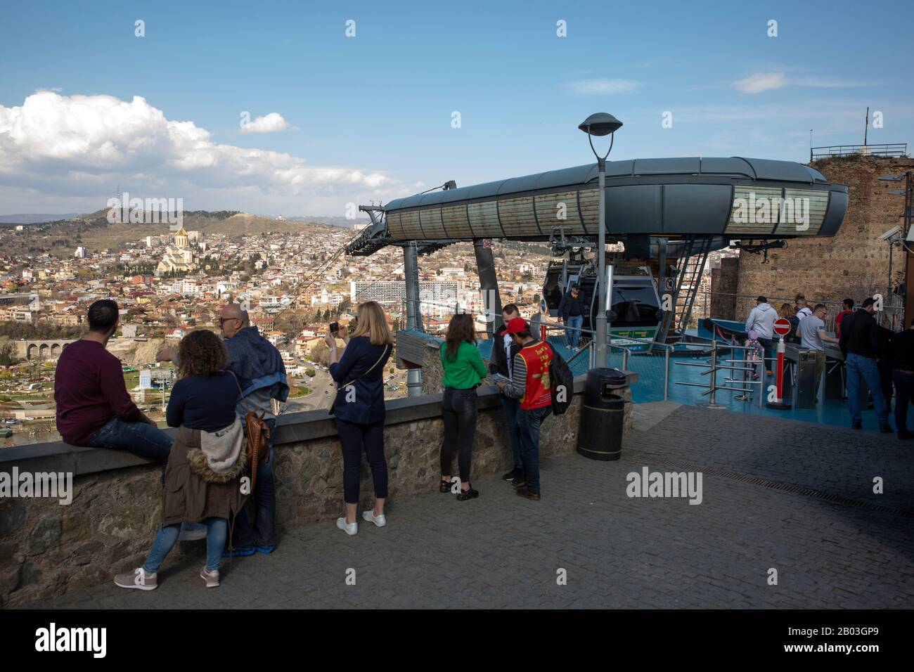 Tbilisi, capitale e la più grande città della Georgia, situata sulle rive del fiume Kura, ex Persia e Russia, Caucaso regione di Eurasia Foto Stock