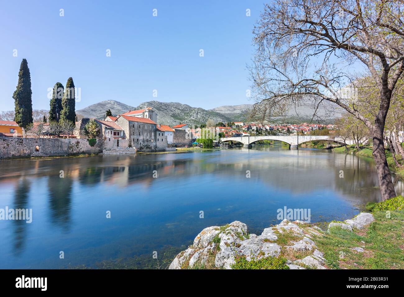 Vista sulla città di Trebinje, in Bosnia Erzegovina Foto Stock