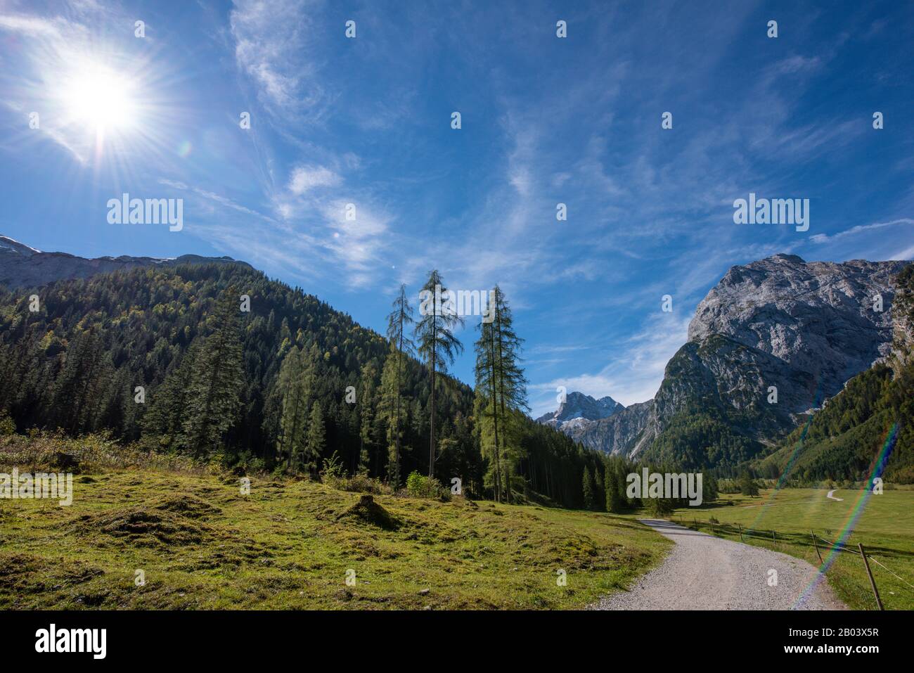 Catena montuosa Karwendel in Tirolo nelle alpi / Austria Foto Stock