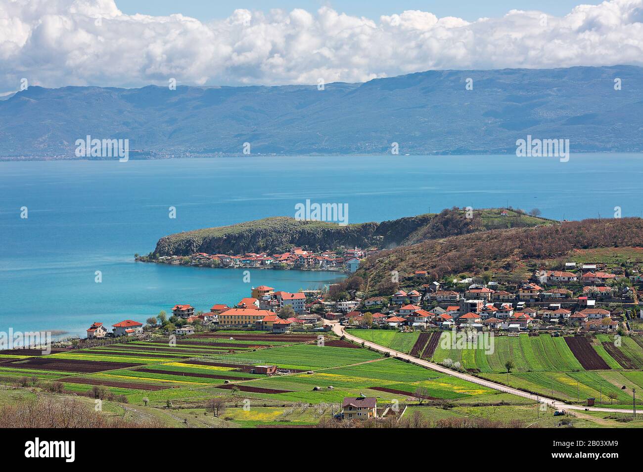 Vista sul lago di Ohrid, in Macedonia Foto Stock