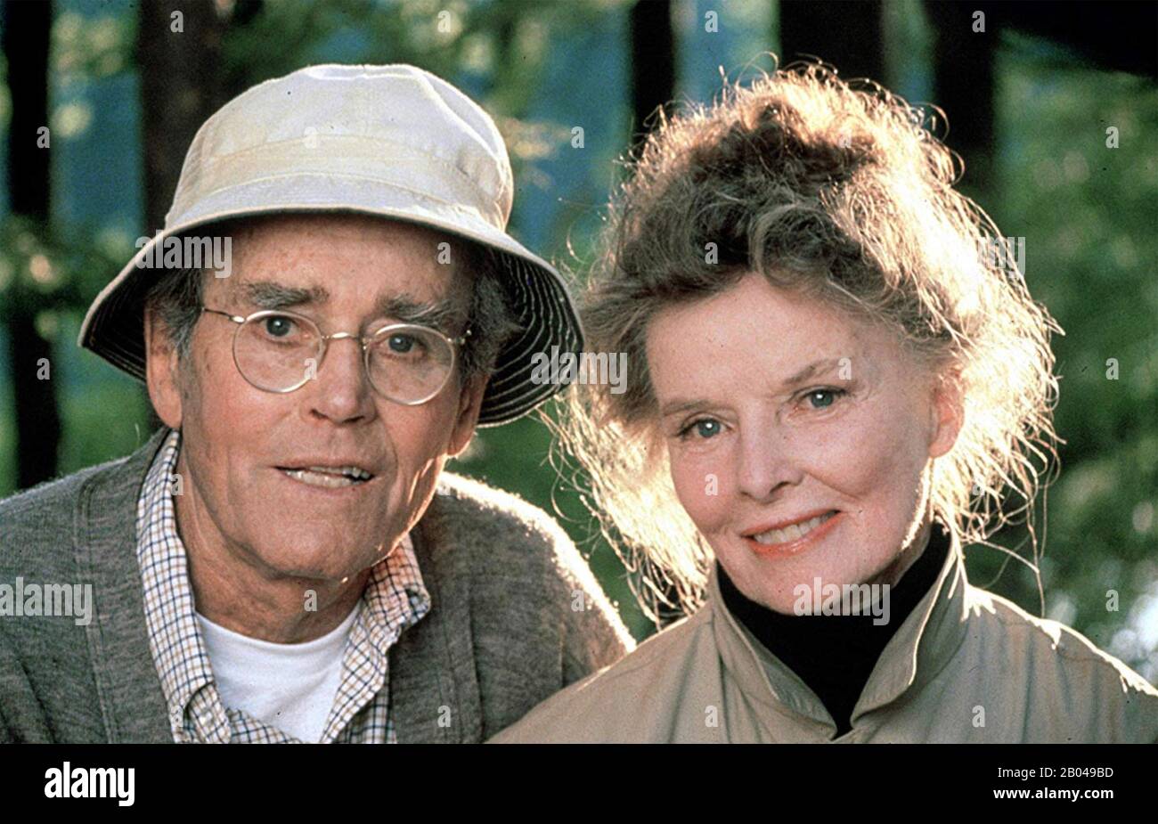 Su GOLDEN POND 1981 Universal Pictures film con Katherine Hepburn e Henry fonda Foto Stock