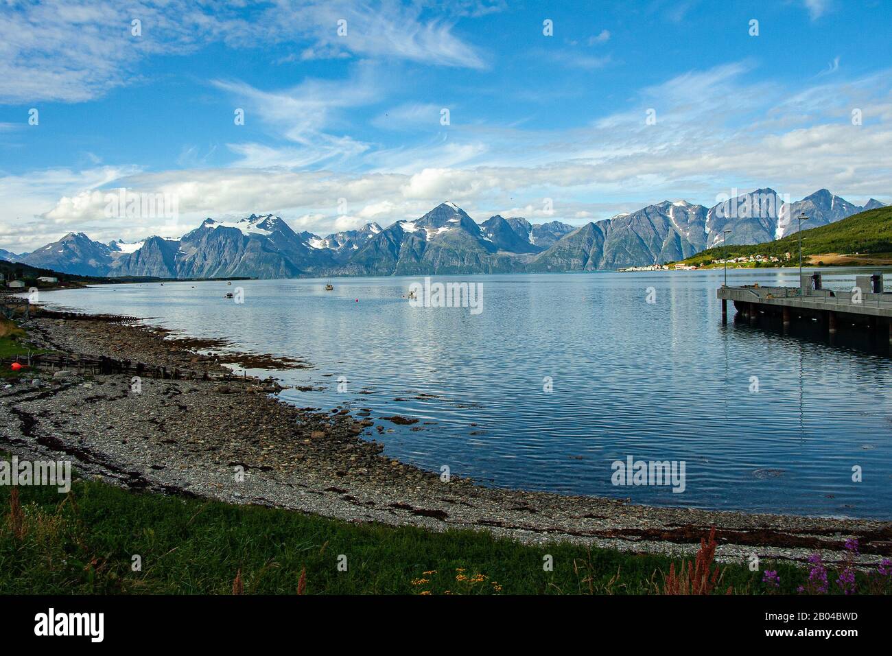 Spåkenes,Alpi Di Lyngen, Norvegia Foto Stock