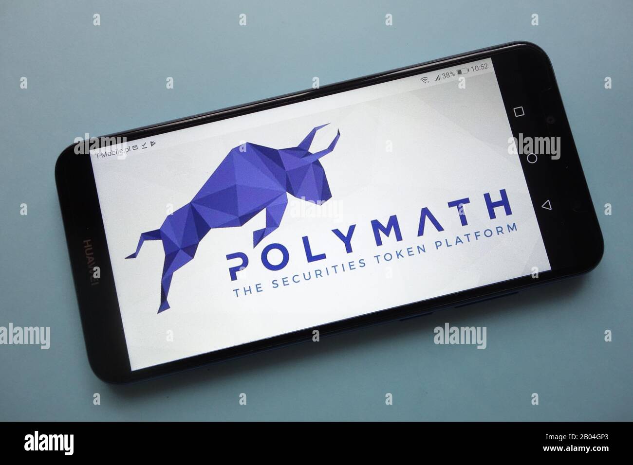 Logo di criptovaluta Polymath (POLI) visualizzato sullo smartphone Foto Stock