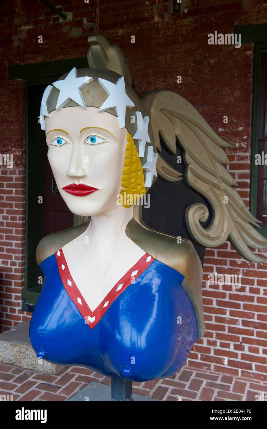 La figura della goletta Freedom al Chesapeake Bay Maritime Museum presso Il Porto Interno di St. Michaels, una città storica nel Maryland, USA, si Foto Stock