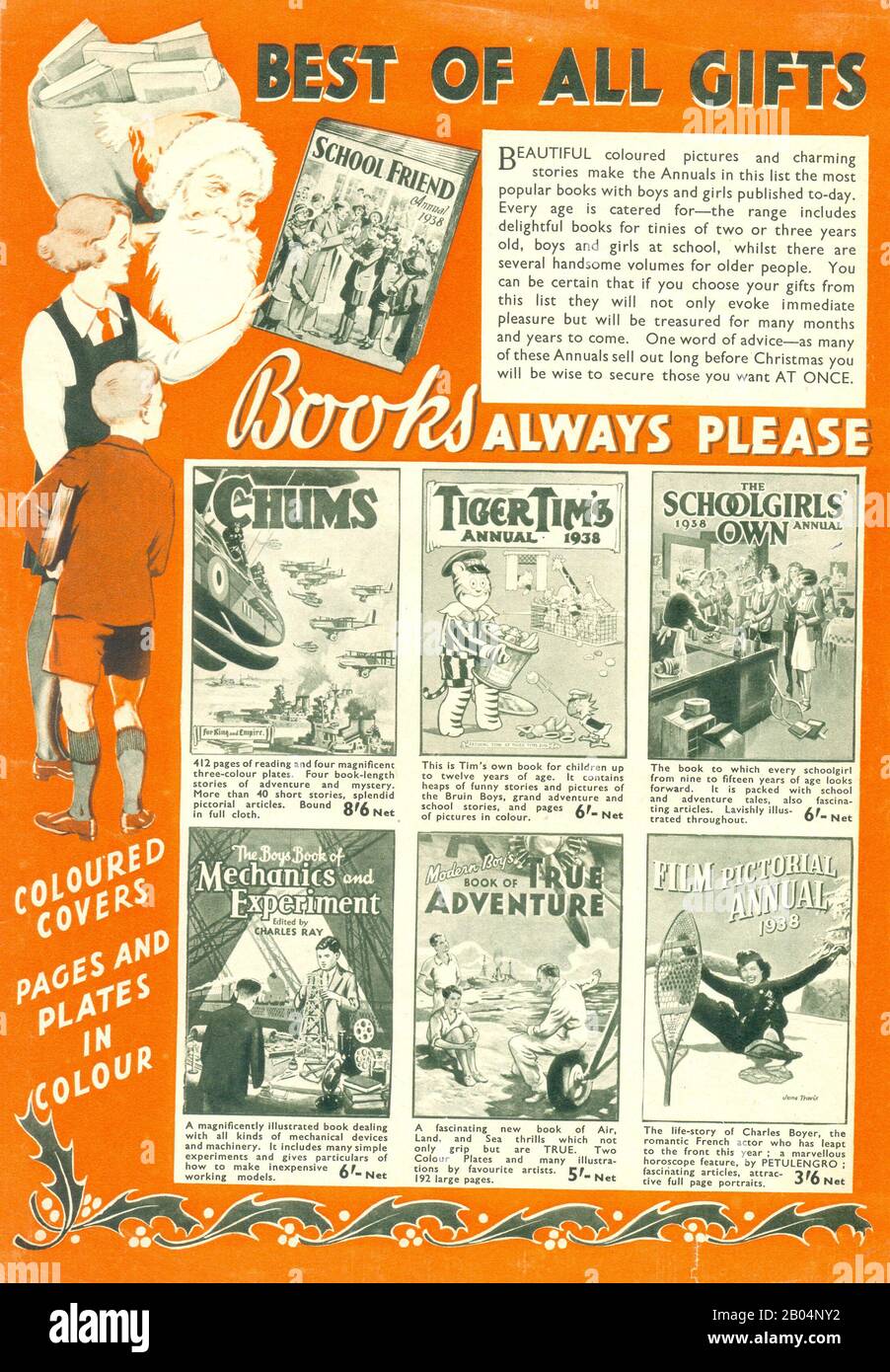 Opuscoli pubblicitari annuali come regali di Natale 1938 Foto Stock