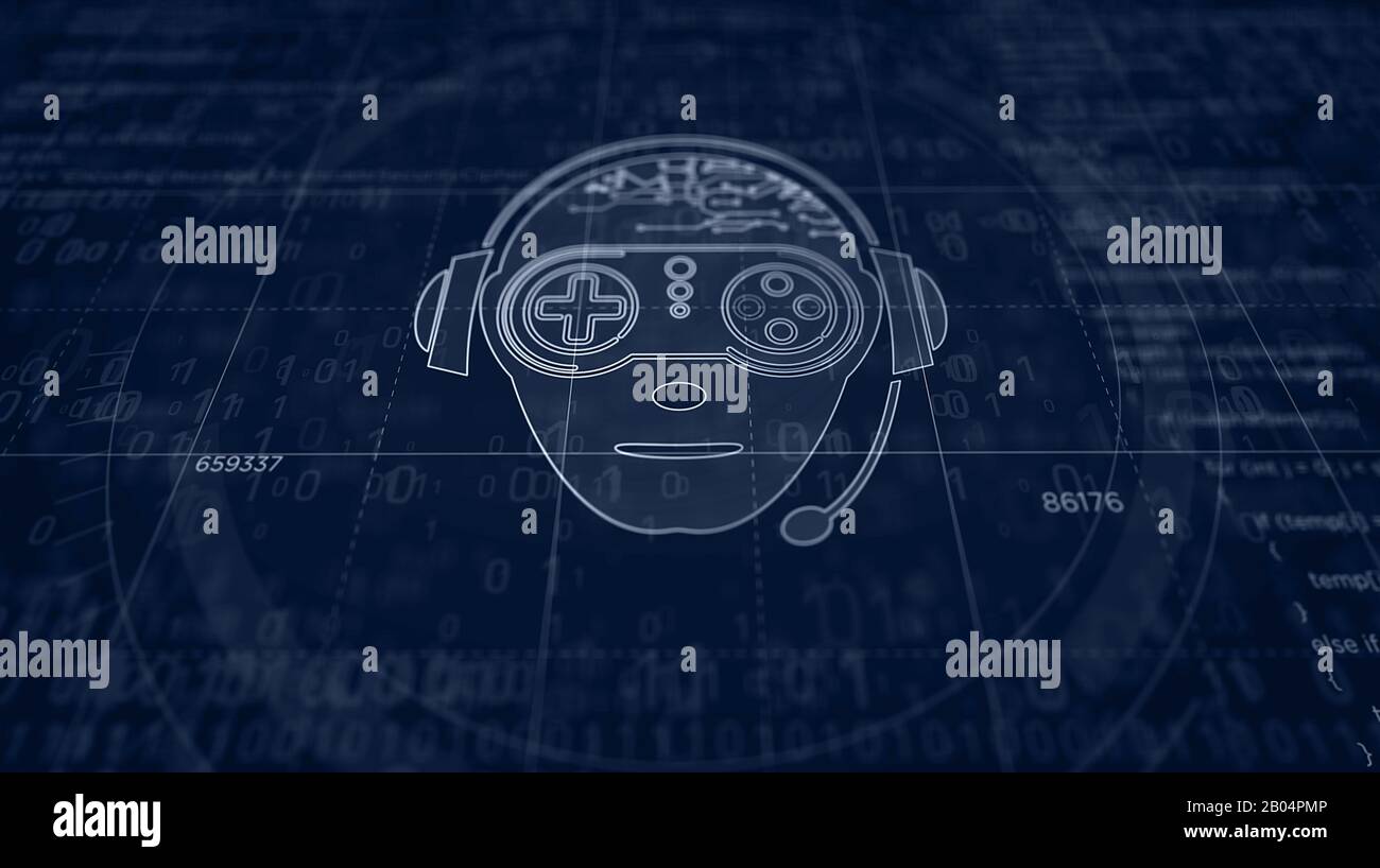 ESport cyber giochi con il progetto di simbolo giocatore. Concetto astratto di torneo, gioco, video gaming e sport digitale illustrazione 3d. Disegno d Foto Stock