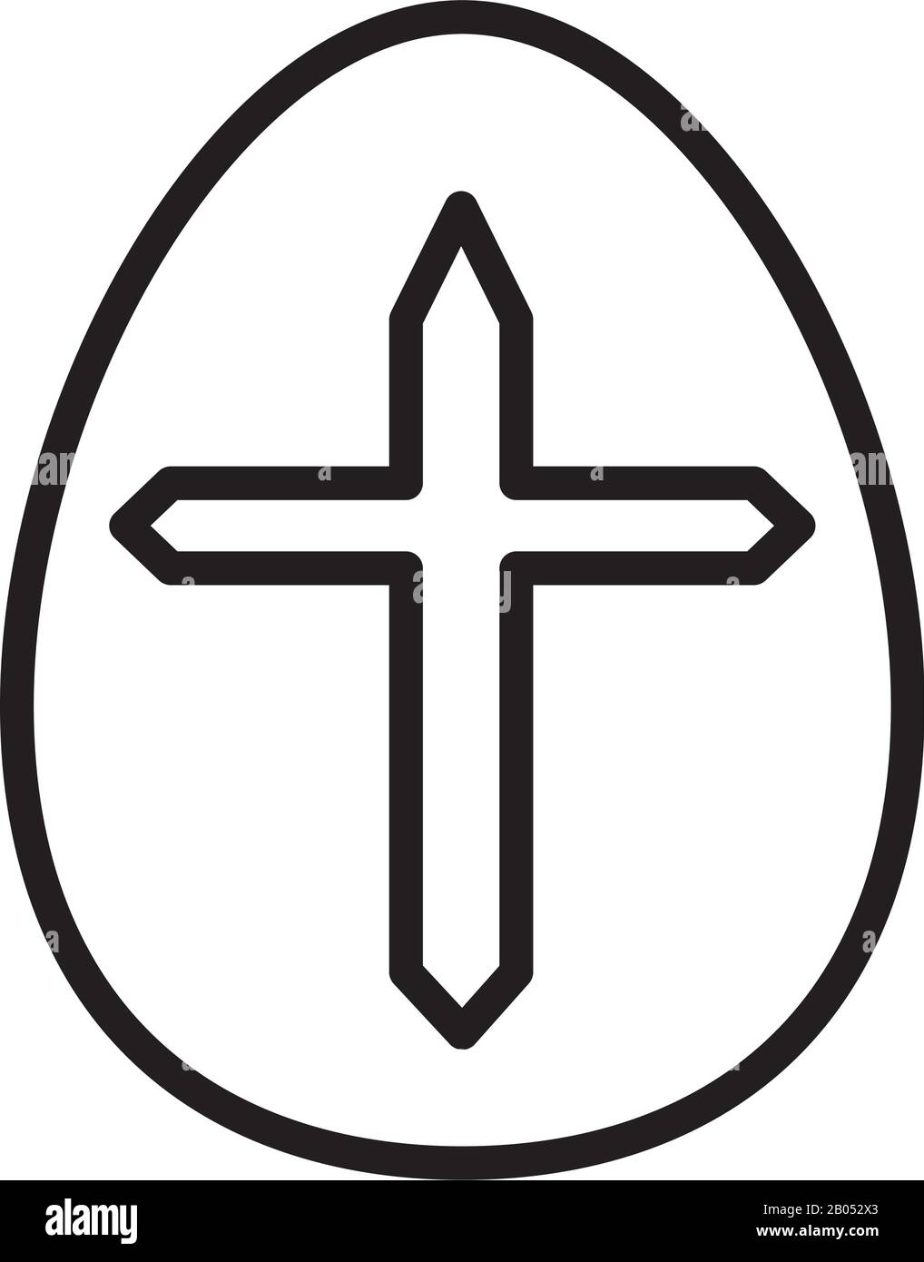 uovo di pasqua dipinto con stile di linea religiosa trasversale Immagine e Vettoriale - Alamy