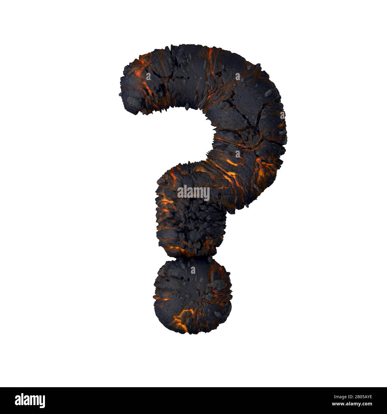 Illustrazione della lettera lava 3d Foto Stock