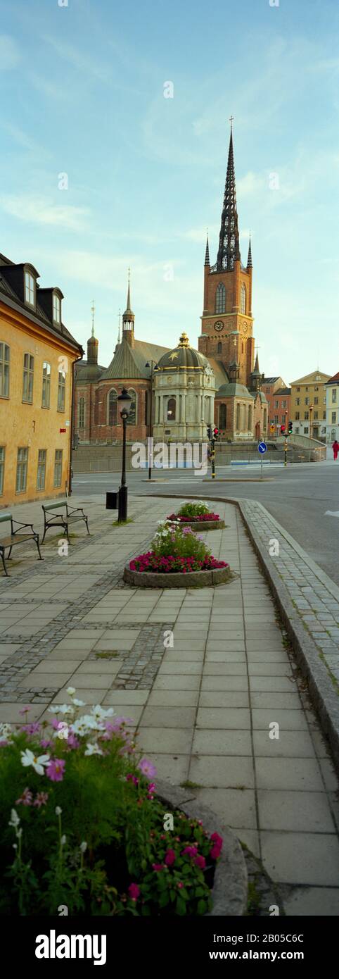 Guglia di una chiesa, Riddarholm Church, Riddarholmen, Stoccolma, Svezia Foto Stock