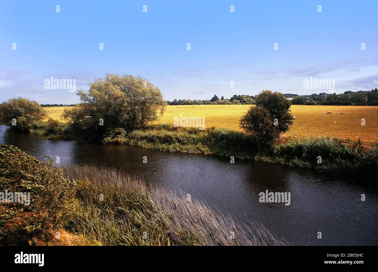 vista sulla valle del fiume avon dall'ippodromo stratford upon avon warwickshire inghilterra regno unito Foto Stock