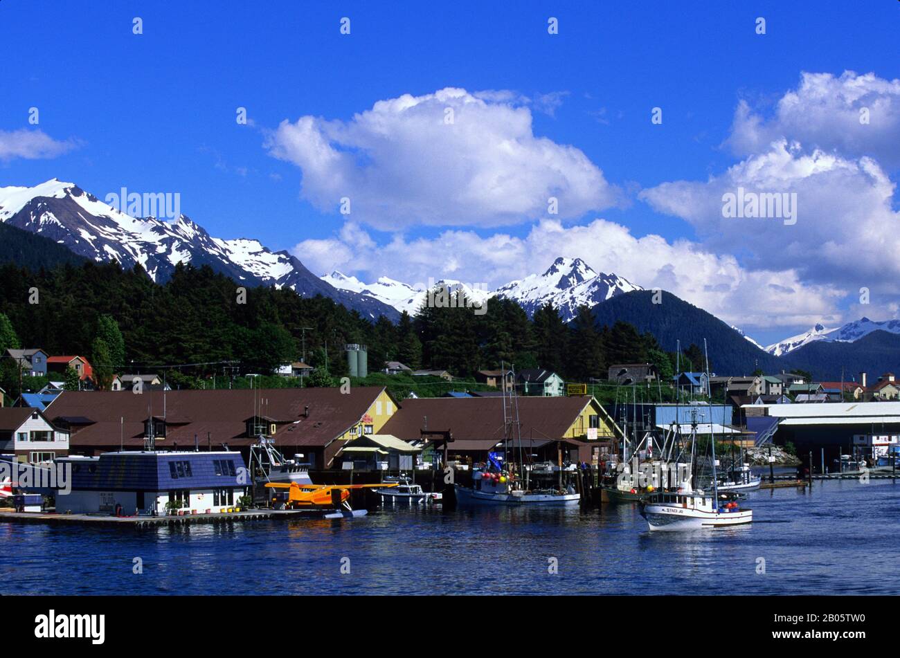 USA,ALASKA,INSIDE PASSAGE, SITKA, BARCHE Foto Stock