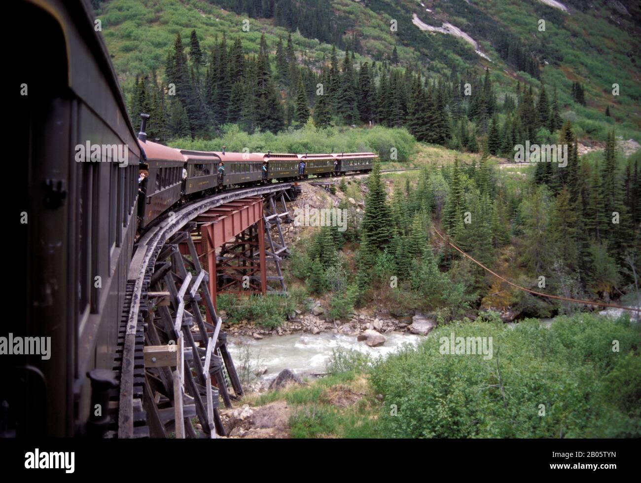 USA, ALASKA, INSIDE PASSAGE, SKAGWAY, WHITE PASS-YUKON ROUTE RAILWAY Foto Stock