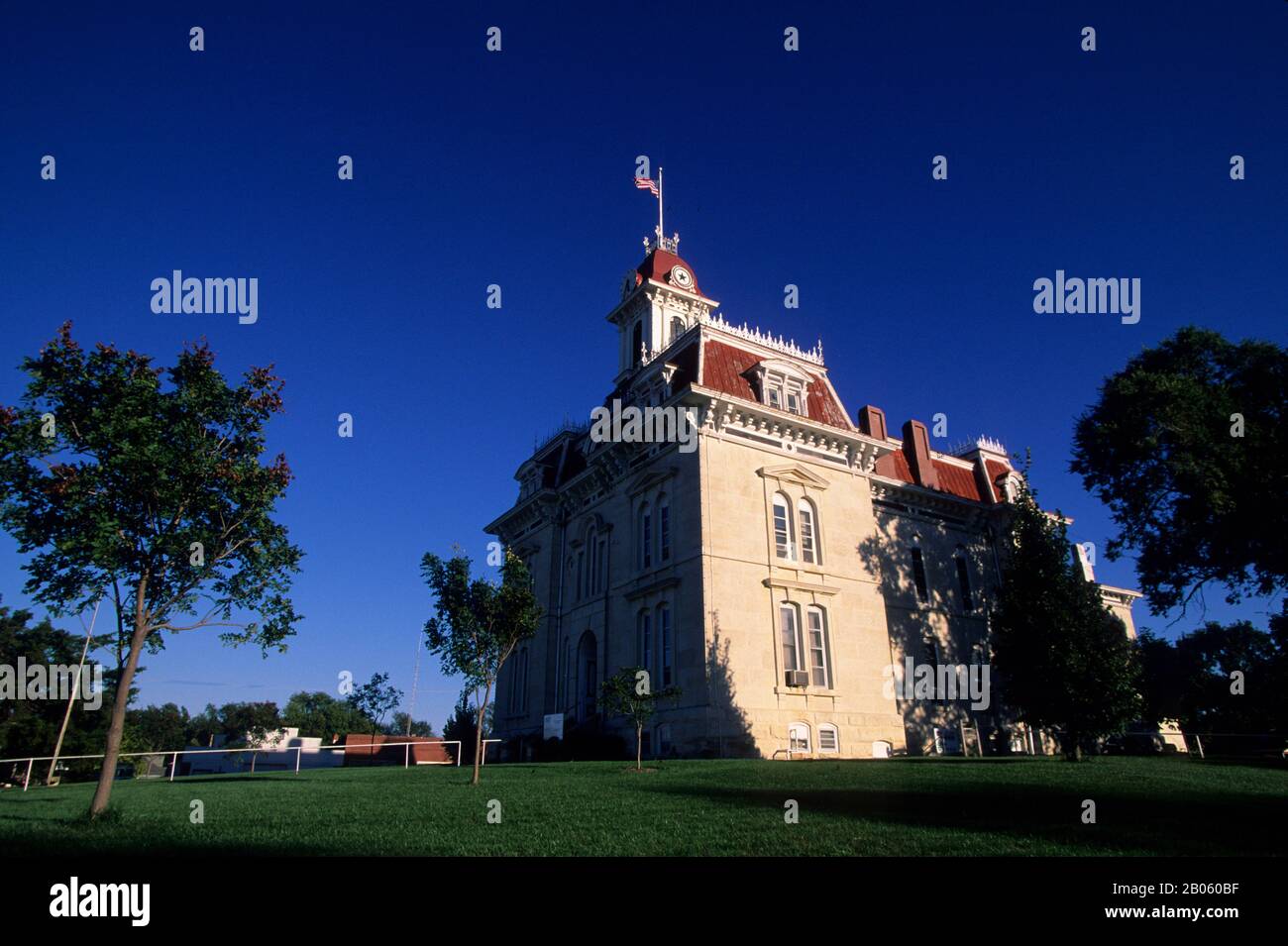 USA, KANSAS, COLLINE DI SELCE, AUTOSTRADA 177, CASCATE DI COTTONWOOD, TRIBUNALE STORICO Foto Stock