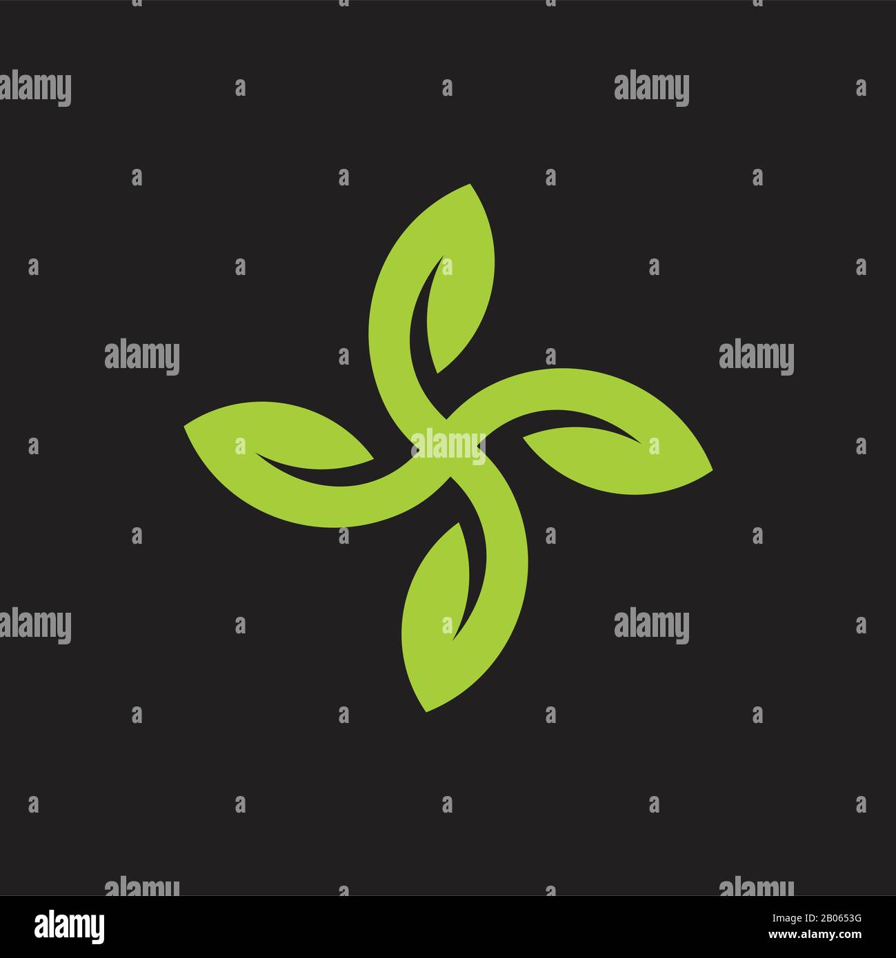 vettore astratto elica verde foglia geometrico logo Illustrazione Vettoriale
